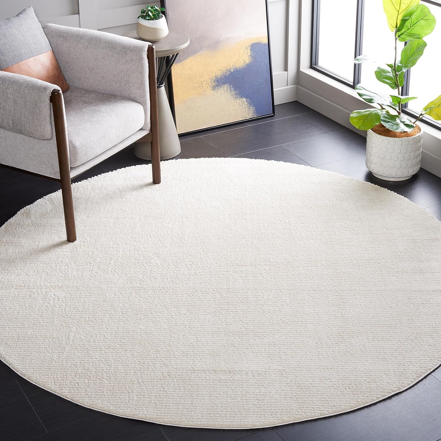 image:imageSAFAVIEH Area Rug 8x10 Melody Collection Large Ivory Solid Pattern NonShedding amp Easy Cleaning Ideal for Living Room Bedroom Office Dining Space Room MEL108AIvory