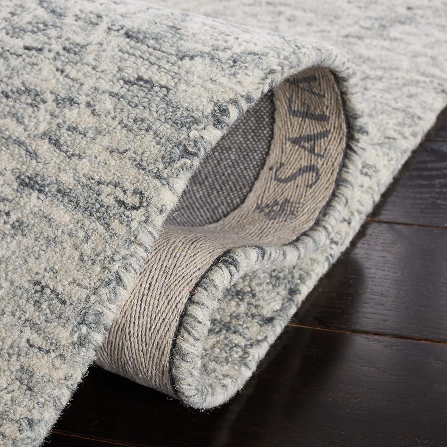 image:imageSAFAVIEH Area Rug 8x10 Metro Collection Large Natural amp Ivory Handmade Wool Ideal for Living Room Bedroom Dining Space MET998ADark GreyIvory