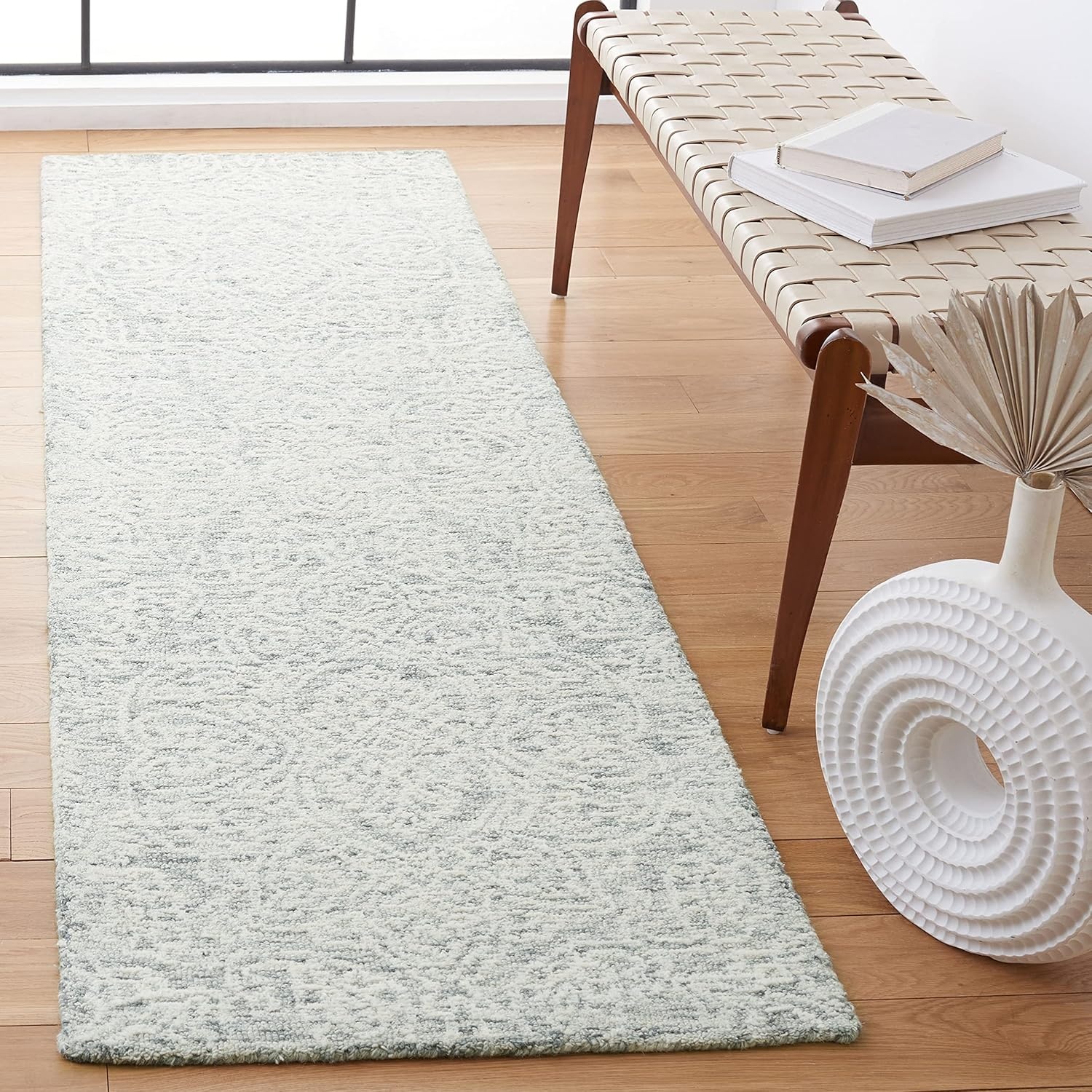 image:imageSAFAVIEH Area Rug 8x10 Metro Collection Large Natural amp Ivory Handmade Wool Ideal for Living Room Bedroom Dining Space MET998ADark GreyIvory