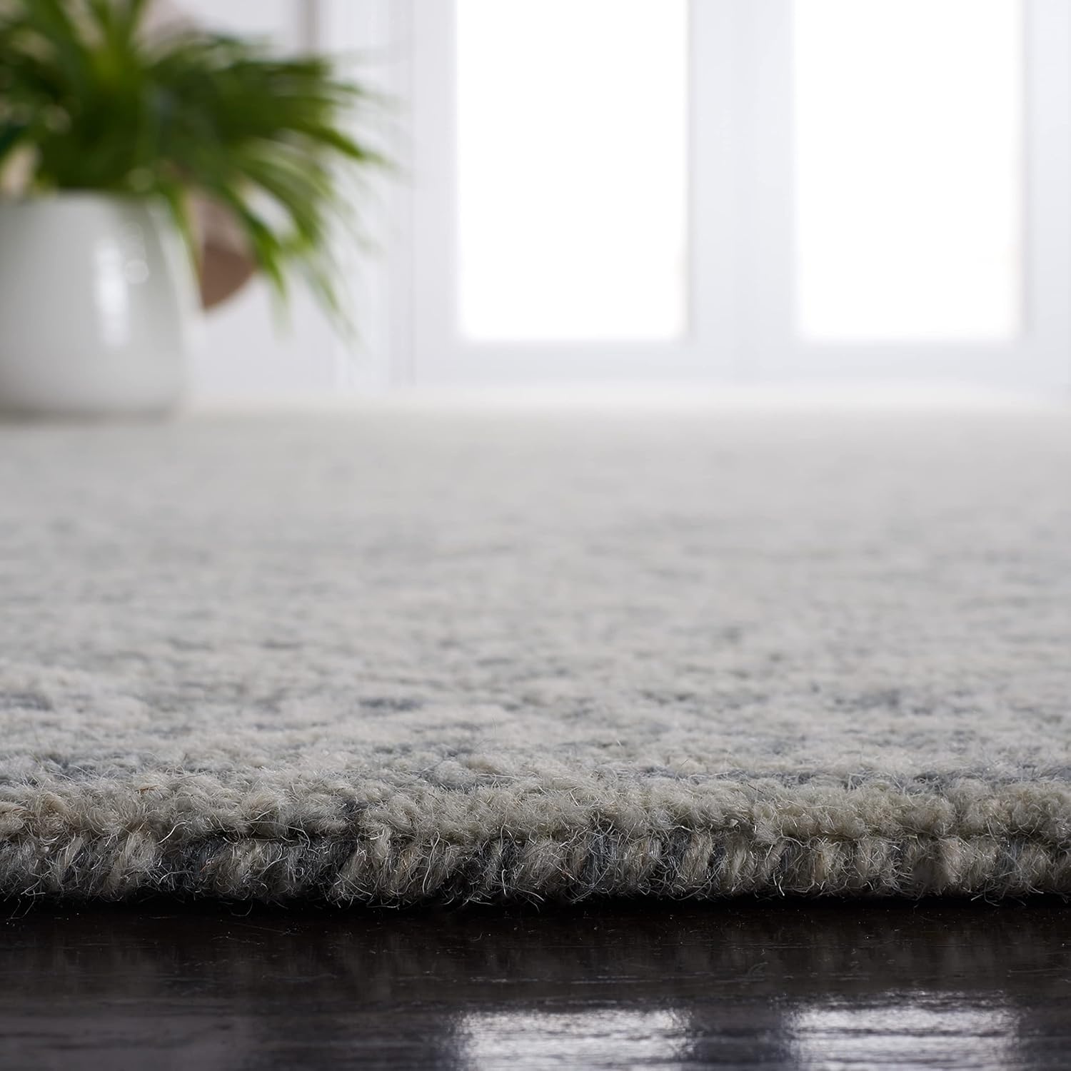 image:imageSAFAVIEH Area Rug 8x10 Metro Collection Large Natural amp Ivory Handmade Wool Ideal for Living Room Bedroom Dining Space MET998ADark GreyIvory
