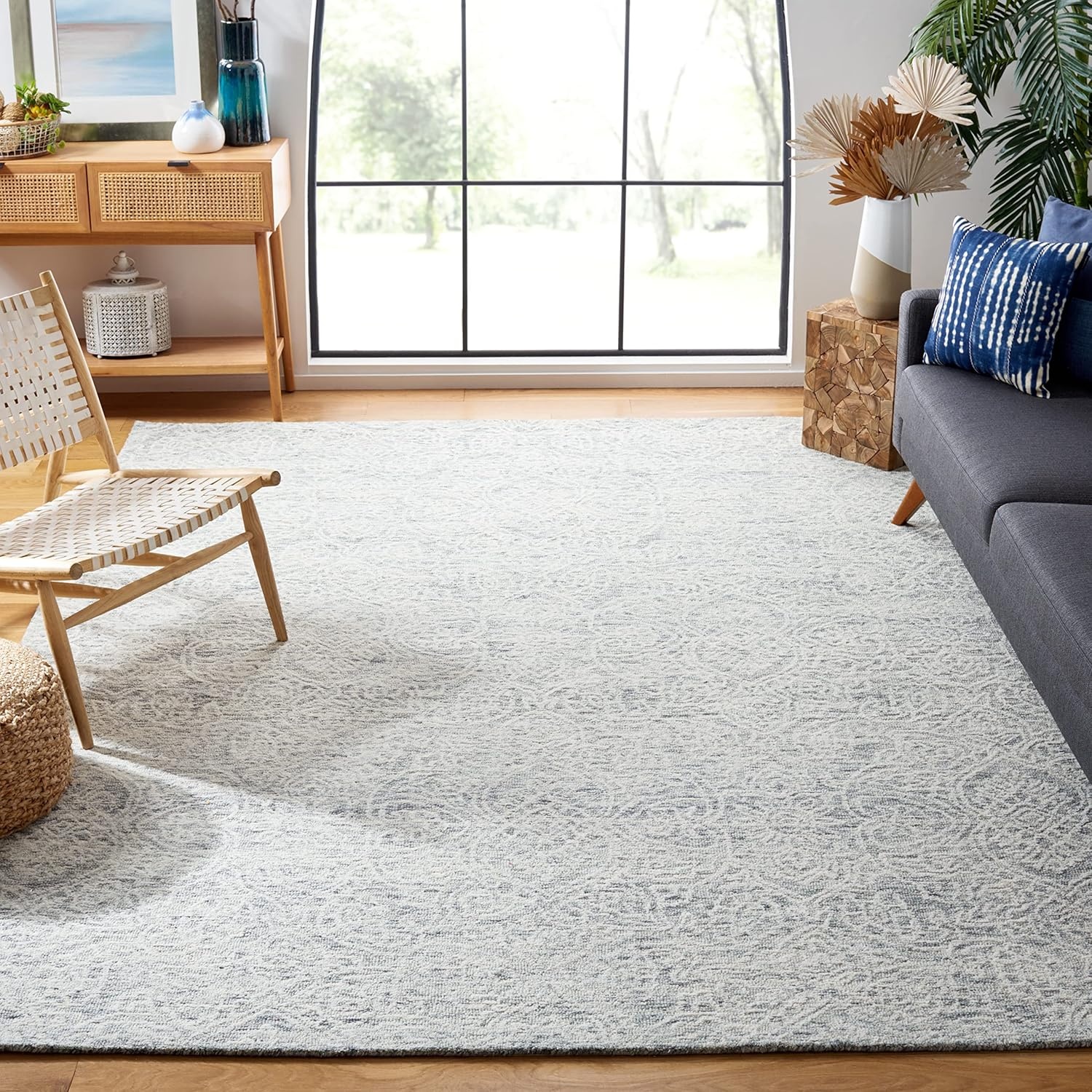 image:imageSAFAVIEH Area Rug 8x10 Metro Collection Large Natural amp Ivory Handmade Wool Ideal for Living Room Bedroom Dining Space MET998ADark GreyIvory