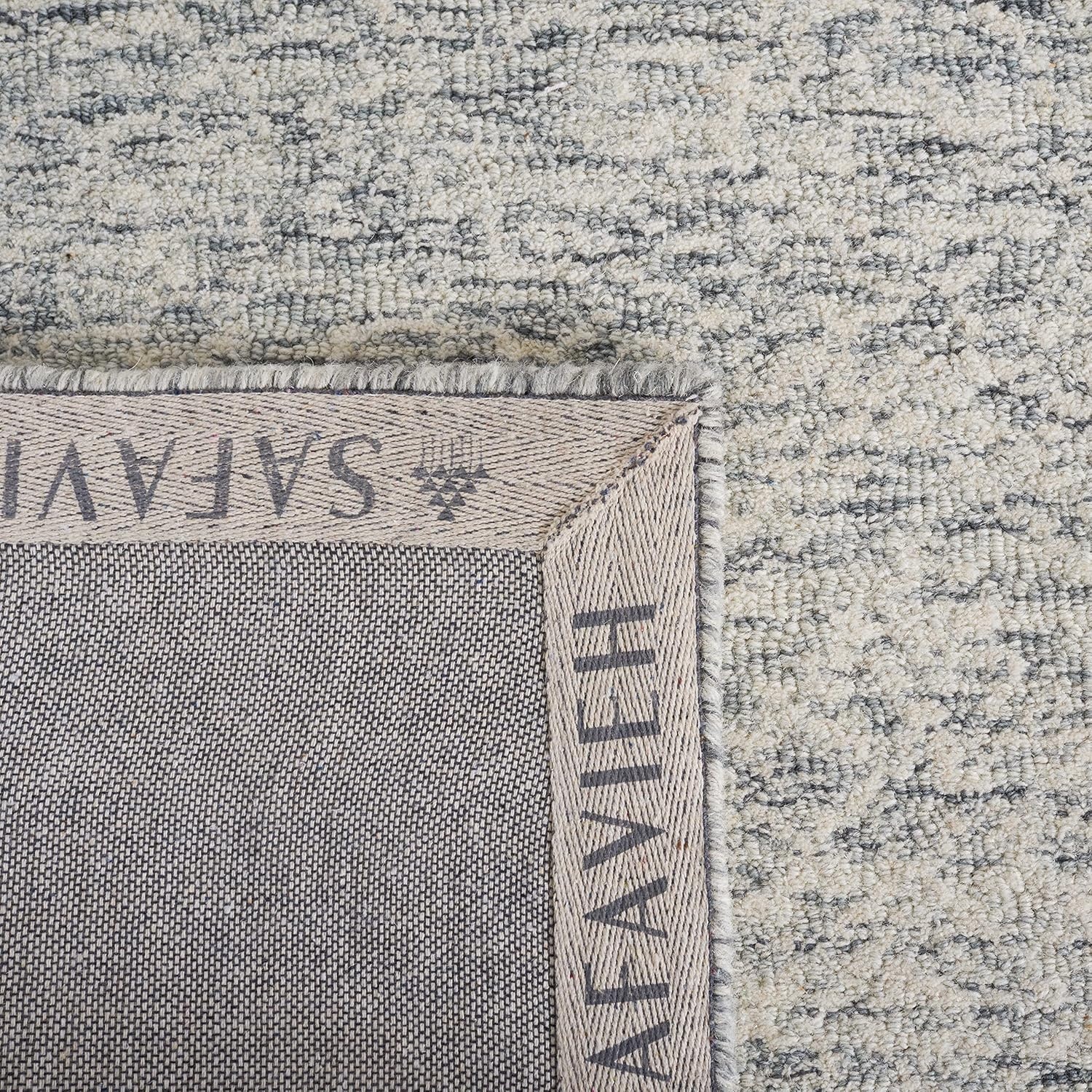 image:imageSAFAVIEH Area Rug 8x10 Metro Collection Large Natural amp Ivory Handmade Wool Ideal for Living Room Bedroom Dining Space MET998ADark GreyIvory