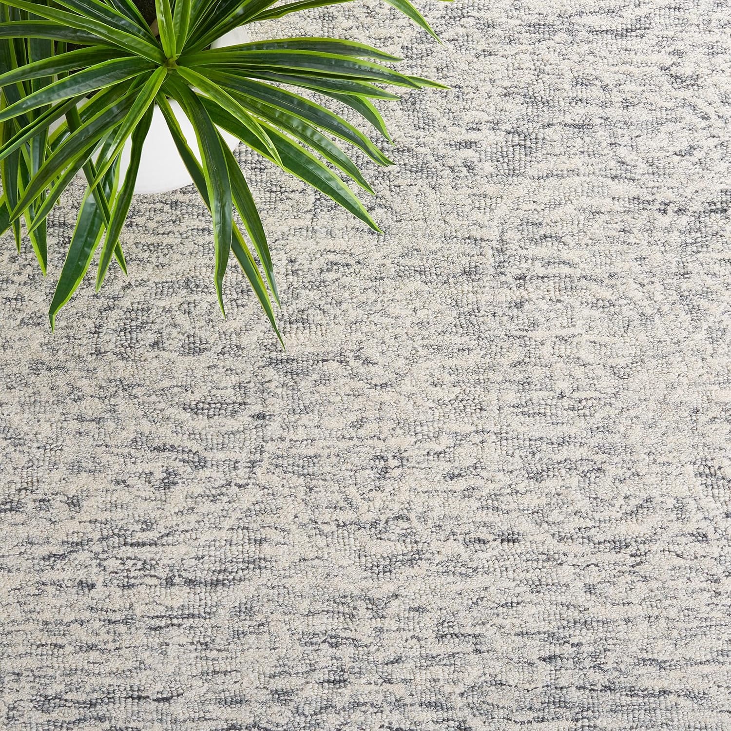 image:imageSAFAVIEH Area Rug 8x10 Metro Collection Large Natural amp Ivory Handmade Wool Ideal for Living Room Bedroom Dining Space MET998ADark GreyIvory