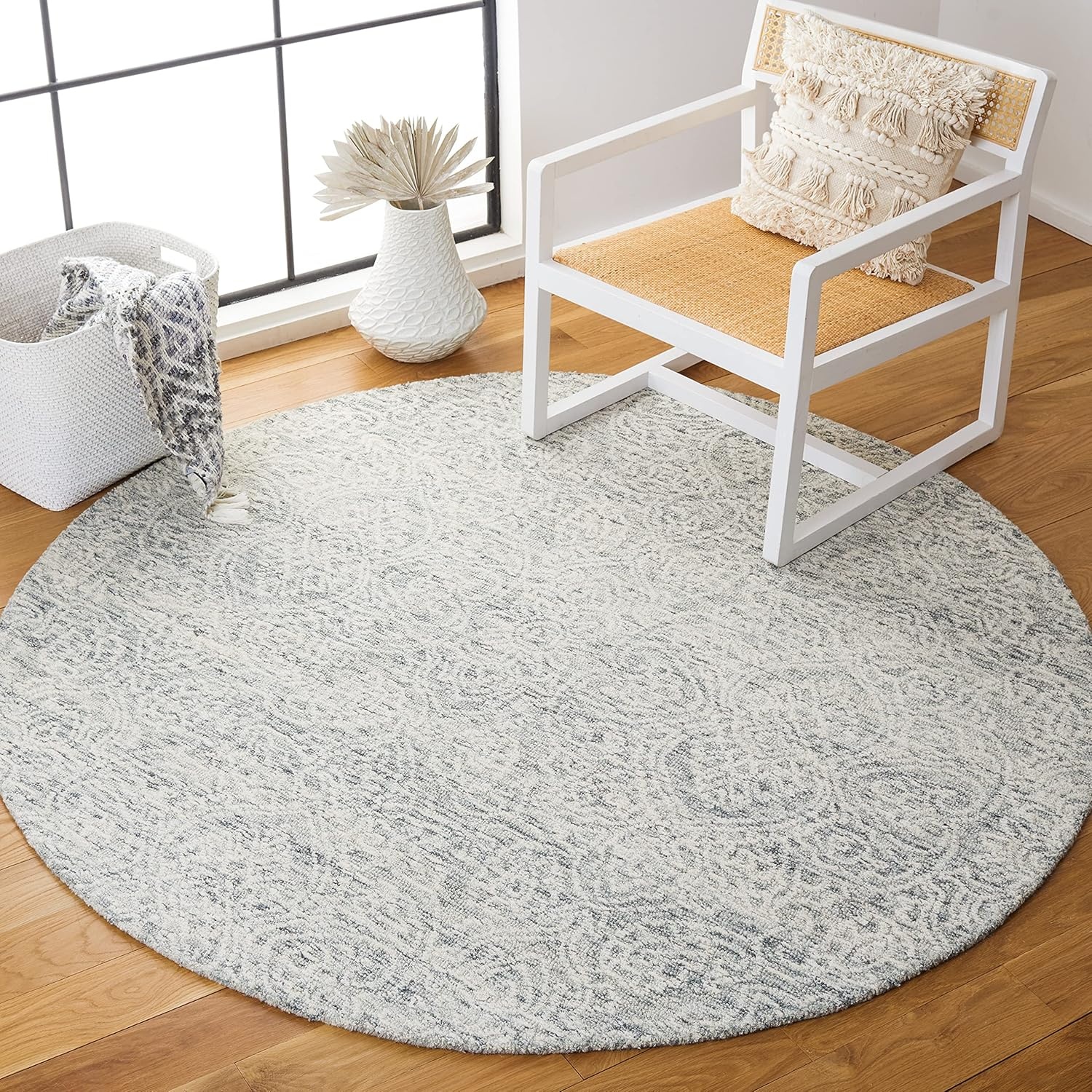 image:imageSAFAVIEH Area Rug 8x10 Metro Collection Large Natural amp Ivory Handmade Wool Ideal for Living Room Bedroom Dining Space MET998ADark GreyIvory