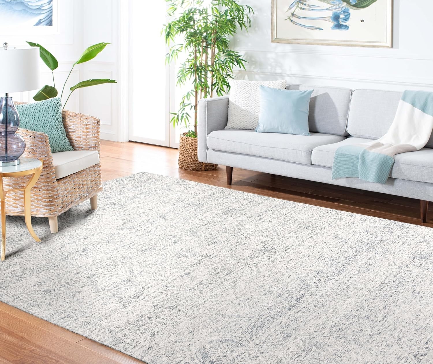 image:imageSAFAVIEH Area Rug 8x10 Metro Collection Large Natural amp Ivory Handmade Wool Ideal for Living Room Bedroom Dining Space MET998ADark GreyIvory
