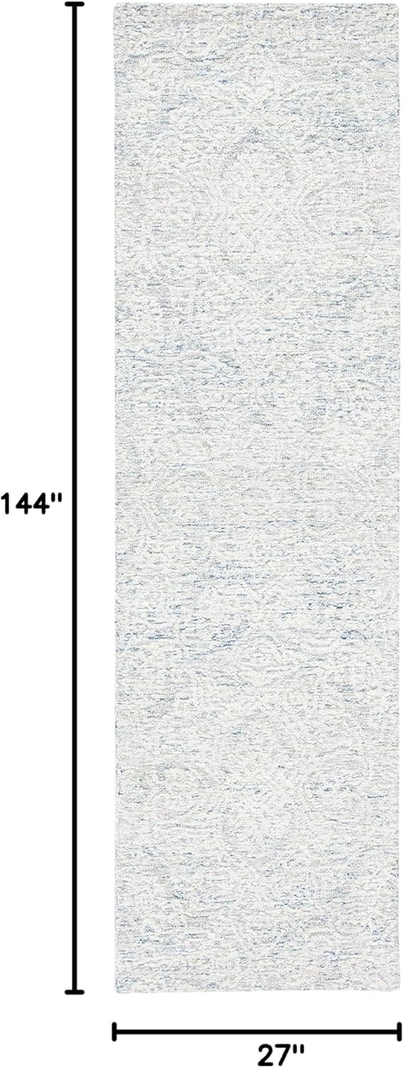 image:imageSAFAVIEH Area Rug 8x10 Metro Collection Large Natural amp Ivory Handmade Wool Ideal for Living Room Bedroom Dining Space MET998ALight Blue Ivory