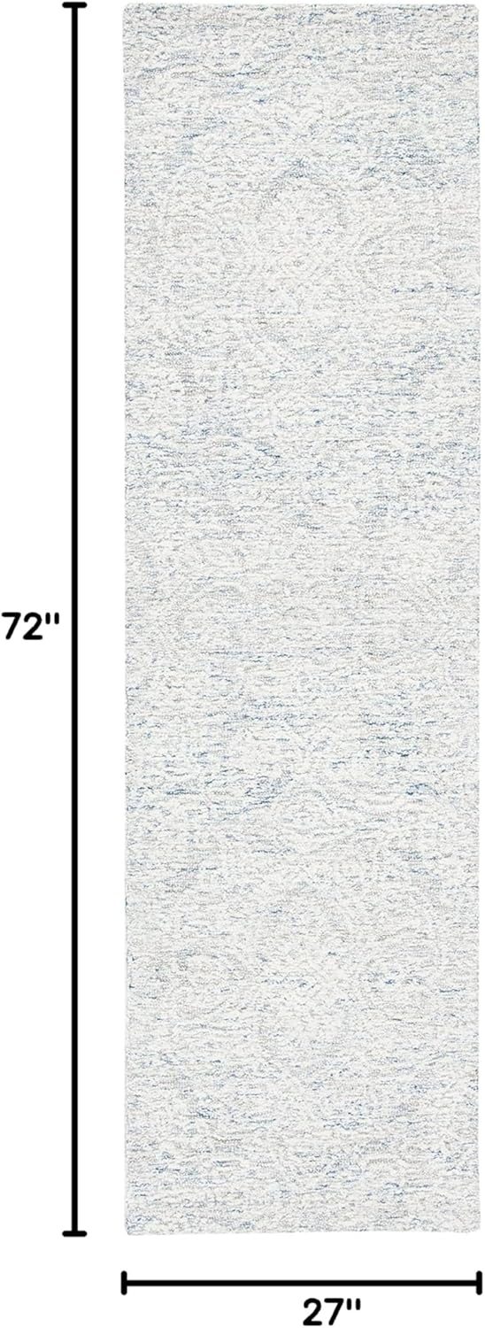 image:imageSAFAVIEH Area Rug 8x10 Metro Collection Large Natural amp Ivory Handmade Wool Ideal for Living Room Bedroom Dining Space MET998ALight Blue Ivory