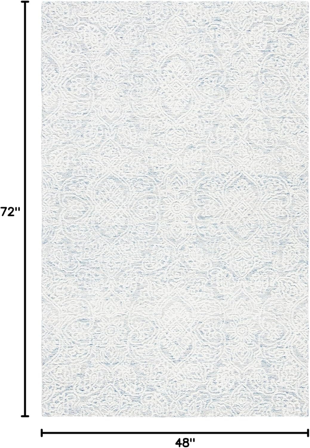 image:imageSAFAVIEH Area Rug 8x10 Metro Collection Large Natural amp Ivory Handmade Wool Ideal for Living Room Bedroom Dining Space MET998ALight Blue Ivory