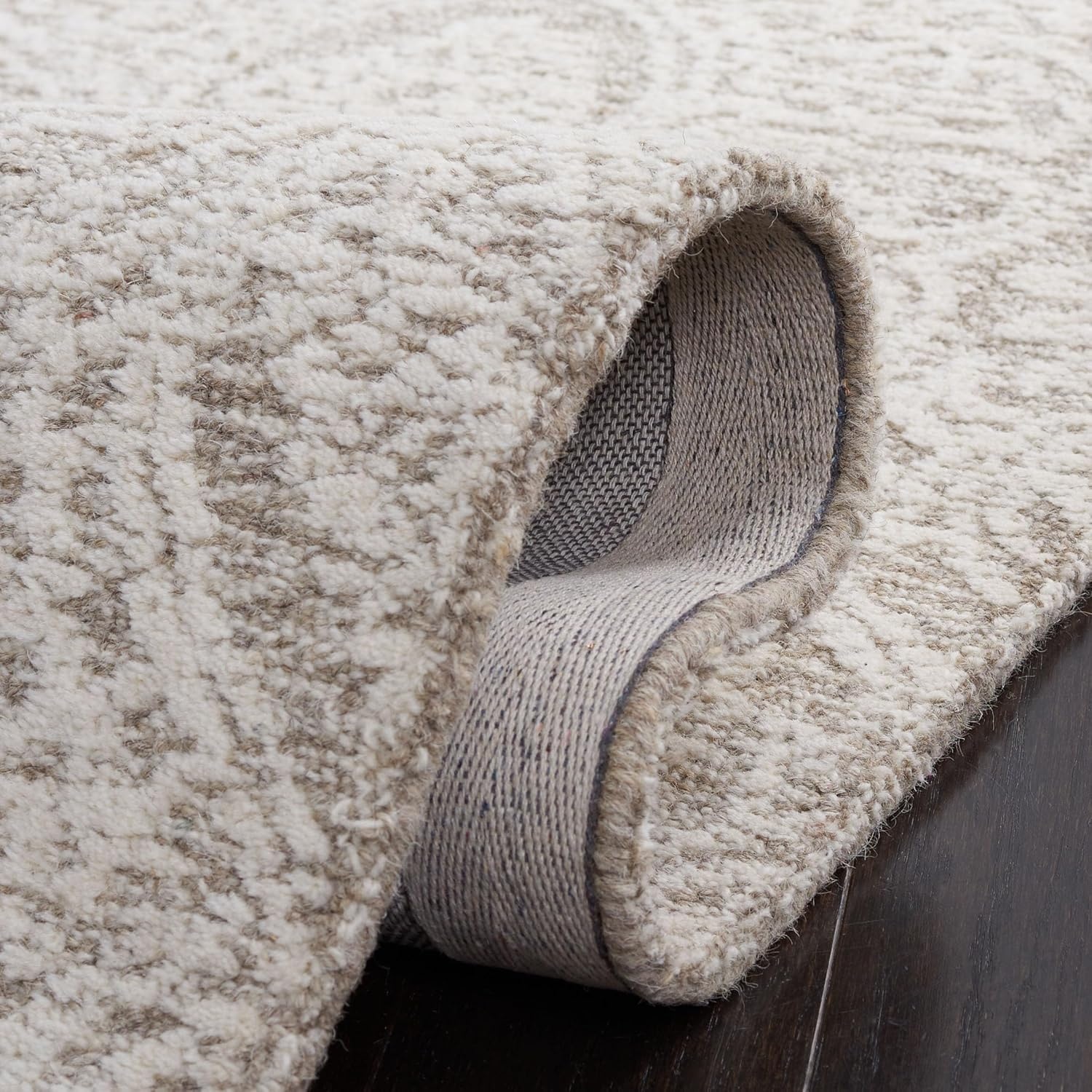 image:imageSAFAVIEH Area Rug 8x10 Metro Collection Large Natural amp Ivory Handmade Wool Ideal for Living Room Bedroom Dining Space MET998ANaturalIvory
