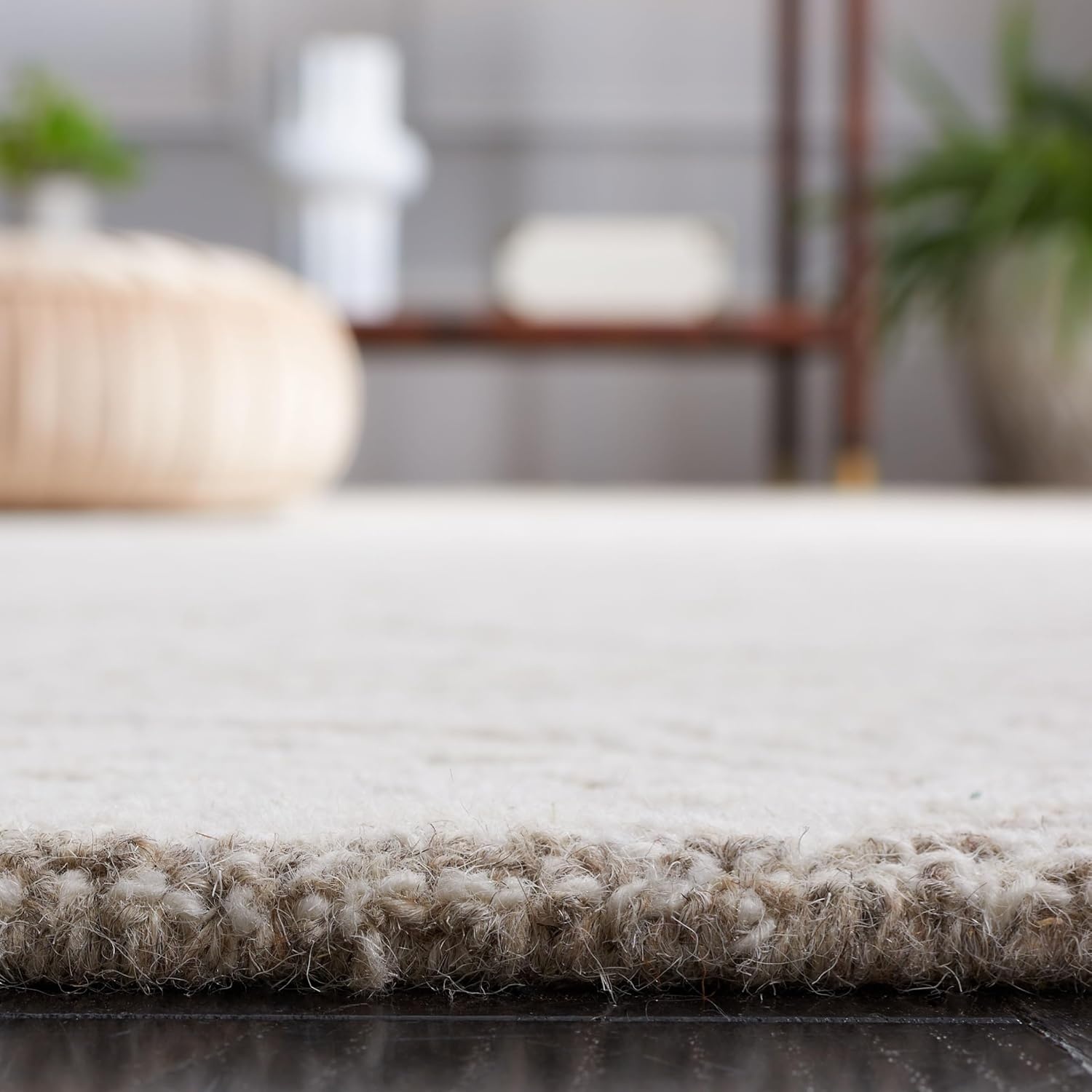 image:imageSAFAVIEH Area Rug 8x10 Metro Collection Large Natural amp Ivory Handmade Wool Ideal for Living Room Bedroom Dining Space MET998ANaturalIvory