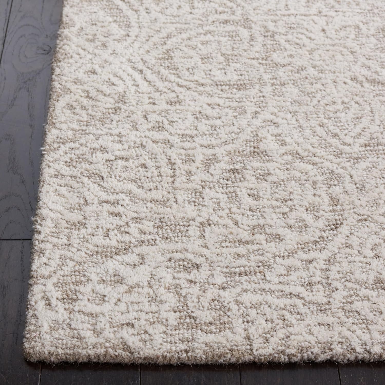 image:imageSAFAVIEH Area Rug 8x10 Metro Collection Large Natural amp Ivory Handmade Wool Ideal for Living Room Bedroom Dining Space MET998ANaturalIvory