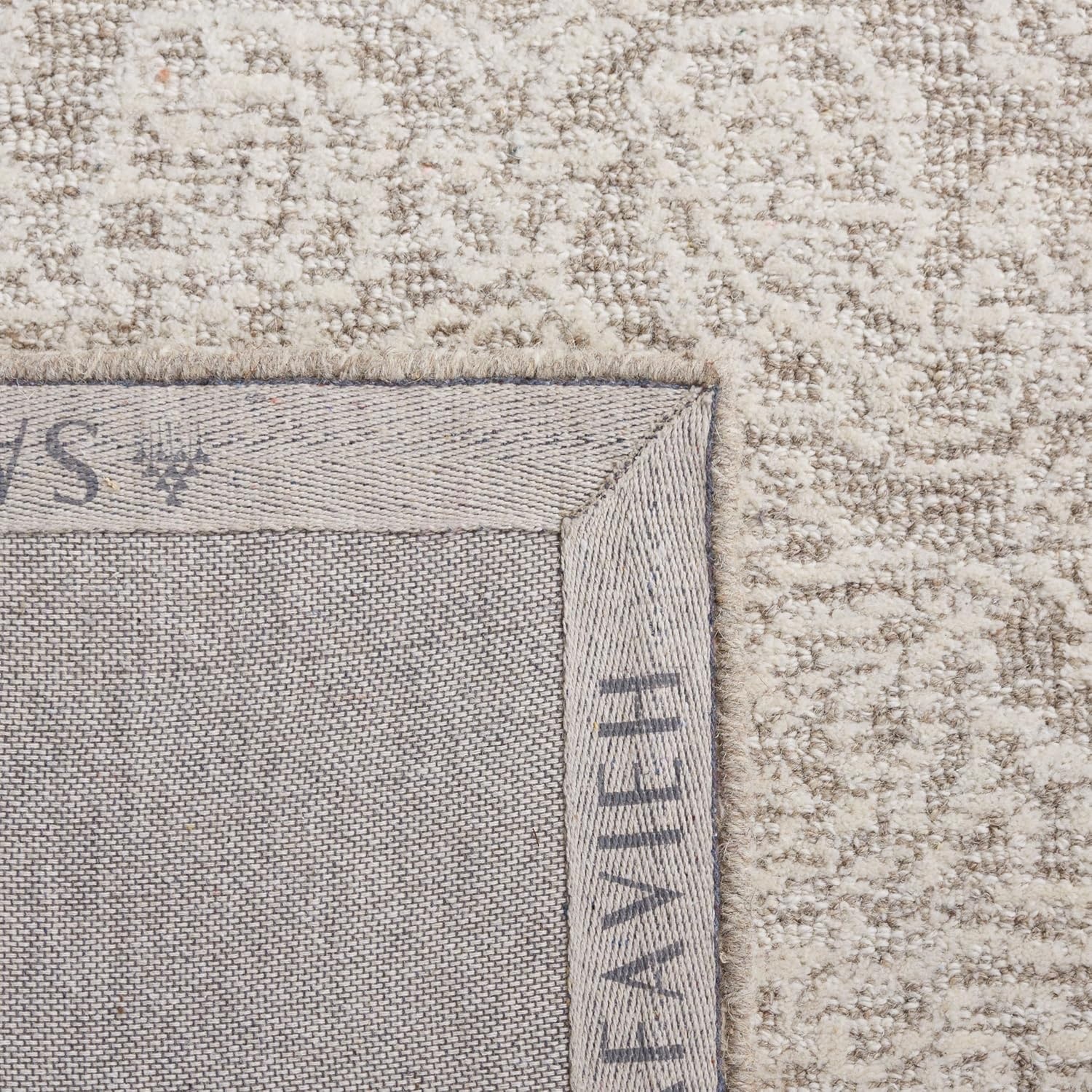 image:imageSAFAVIEH Area Rug 8x10 Metro Collection Large Natural amp Ivory Handmade Wool Ideal for Living Room Bedroom Dining Space MET998ANaturalIvory