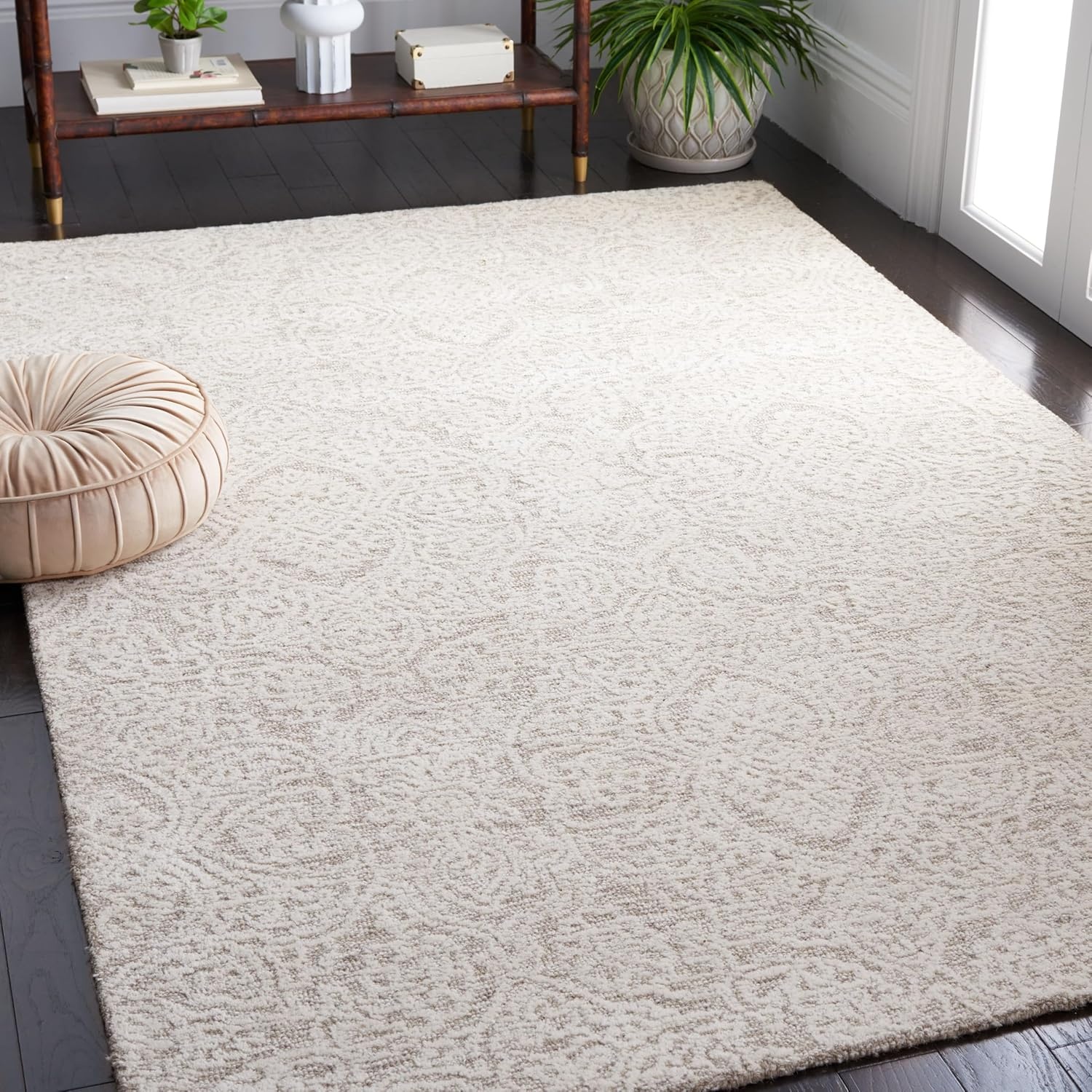 image:imageSAFAVIEH Area Rug 8x10 Metro Collection Large Natural amp Ivory Handmade Wool Ideal for Living Room Bedroom Dining Space MET998ANaturalIvory