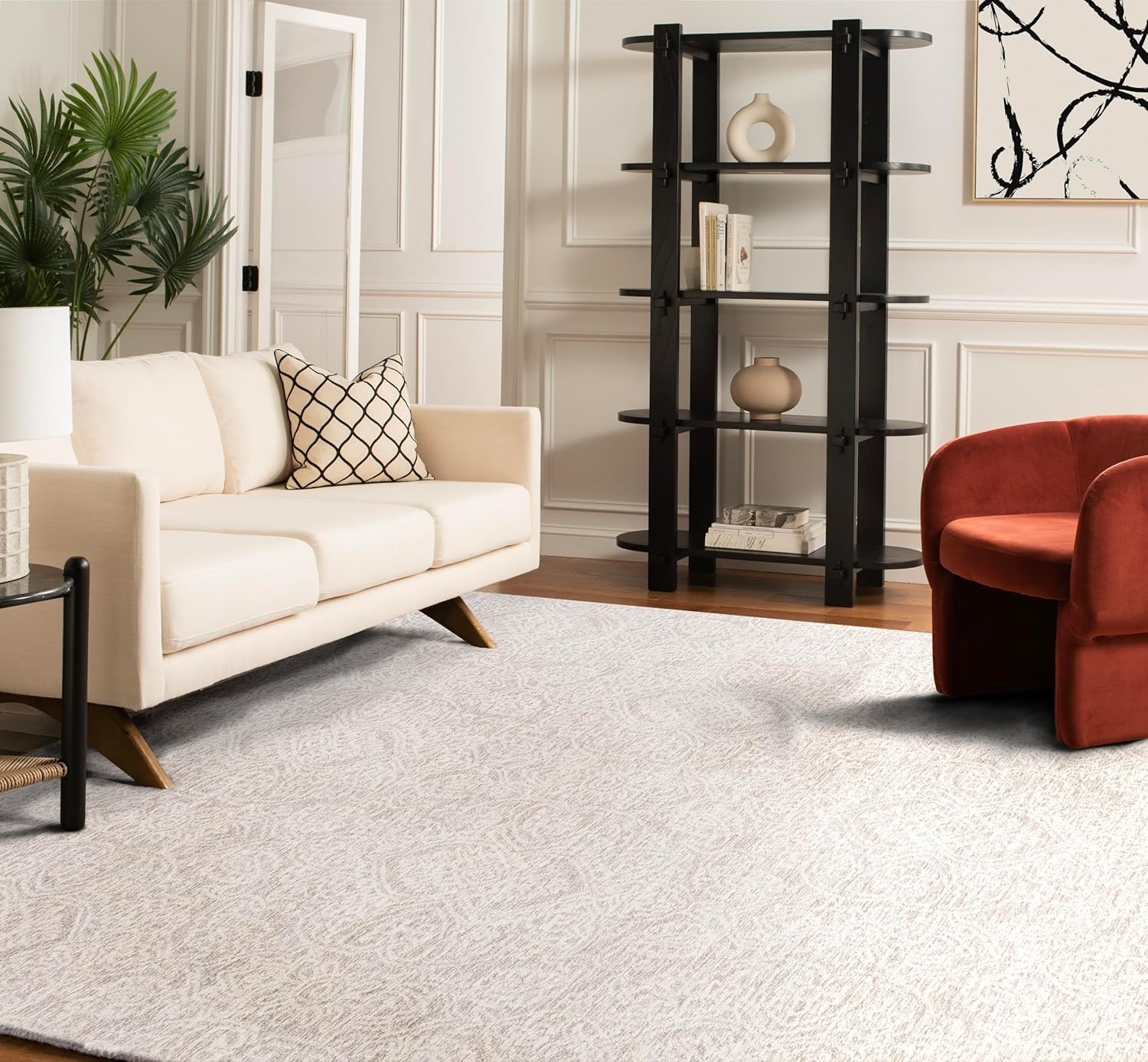 image:imageSAFAVIEH Area Rug 8x10 Metro Collection Large Natural amp Ivory Handmade Wool Ideal for Living Room Bedroom Dining Space MET998ANaturalIvory