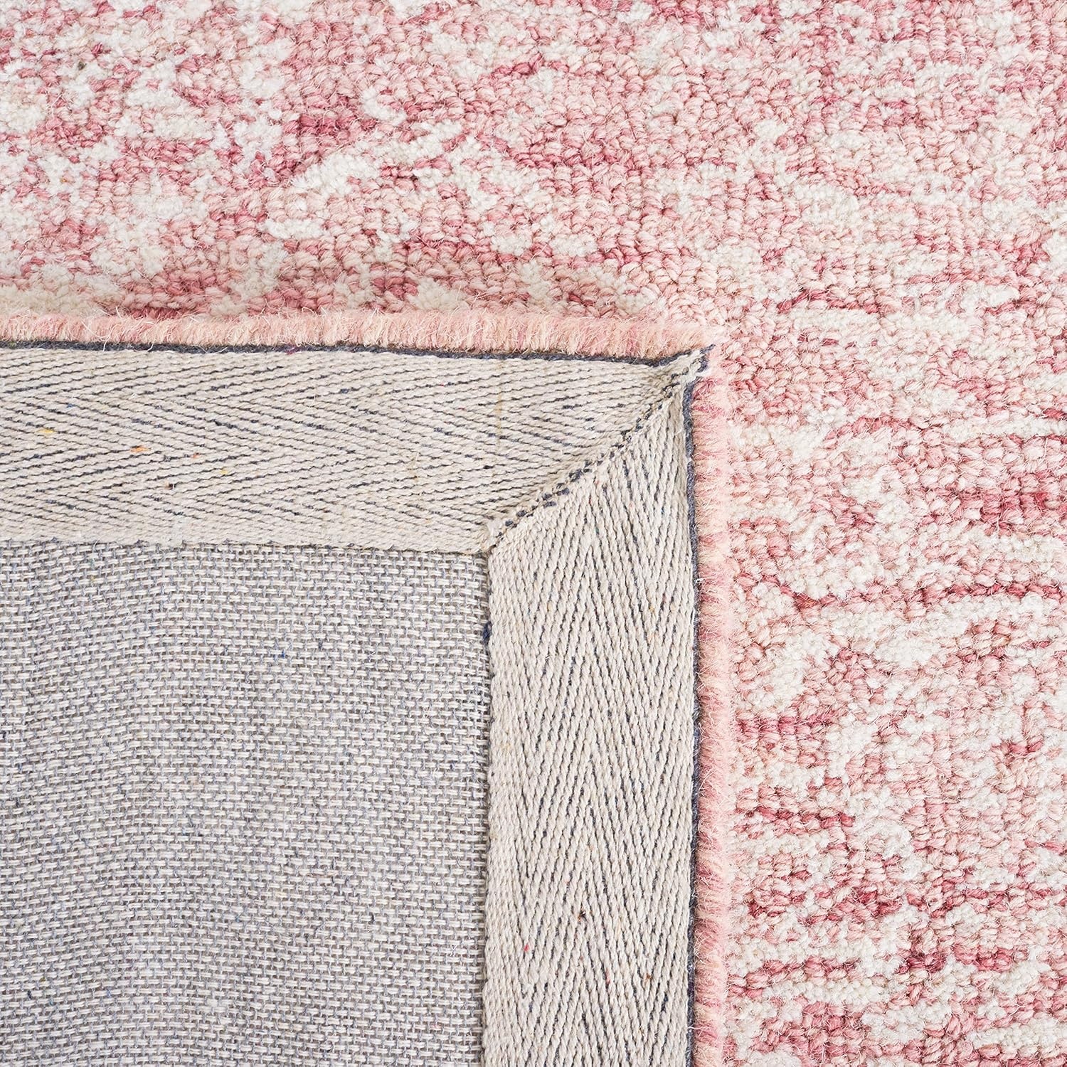 image:imageSAFAVIEH Area Rug 8x10 Metro Collection Large Natural amp Ivory Handmade Wool Ideal for Living Room Bedroom Dining Space MET998APinkIvory