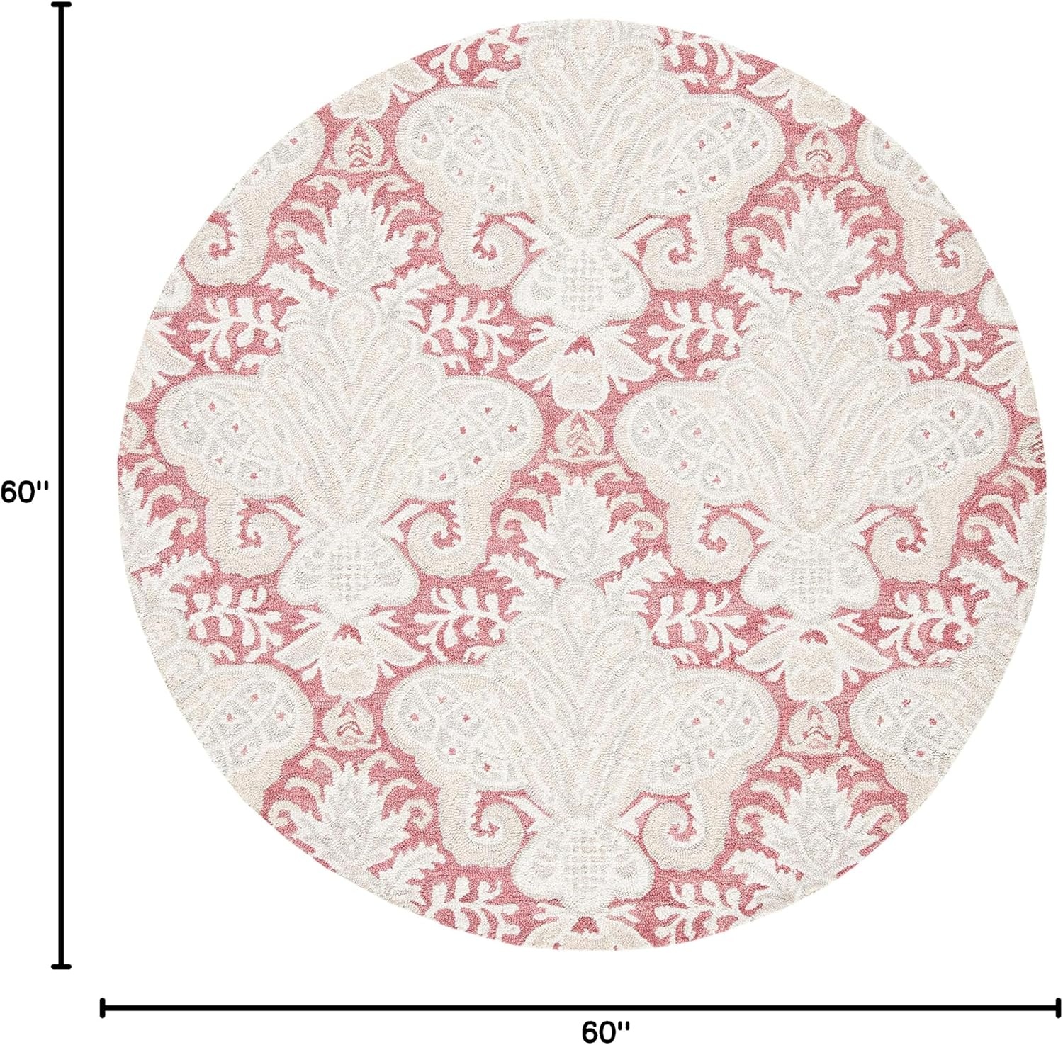 image:imageSAFAVIEH Area Rug 8x10 MicroLoop Collection Large Beige Handmade Wool Ideal for Living Room Bedroom Office Dining Space MLP539BPinkBeige