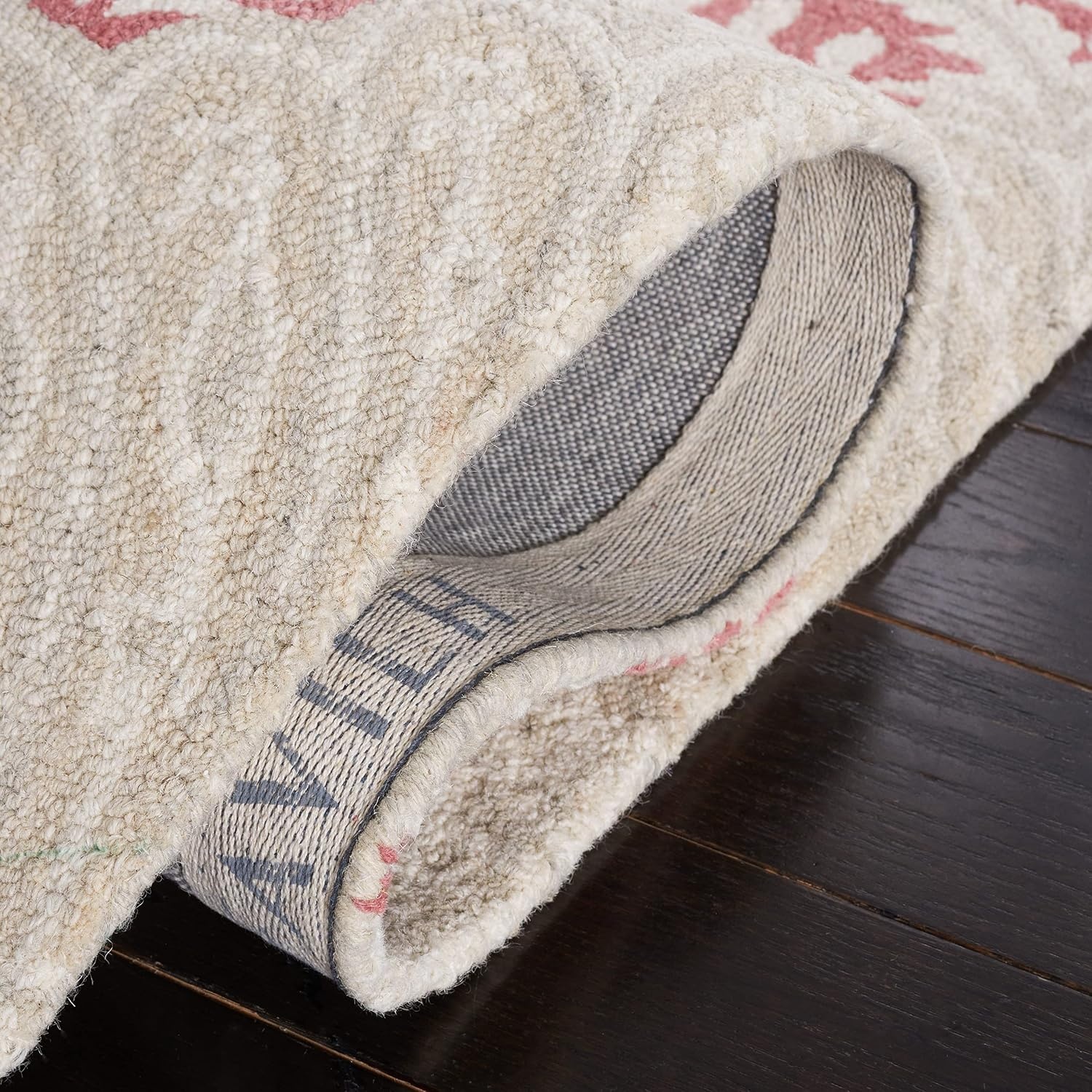 image:imageSAFAVIEH Area Rug 8x10 MicroLoop Collection Large Beige Handmade Wool Ideal for Living Room Bedroom Office Dining Space MLP539BPinkBeige