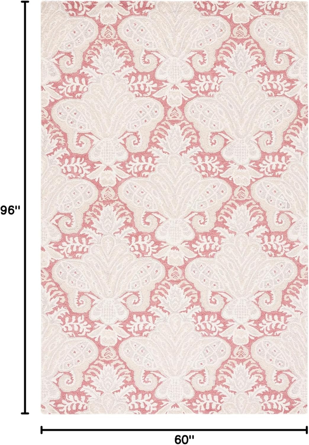 image:imageSAFAVIEH Area Rug 8x10 MicroLoop Collection Large Beige Handmade Wool Ideal for Living Room Bedroom Office Dining Space MLP539BPinkBeige