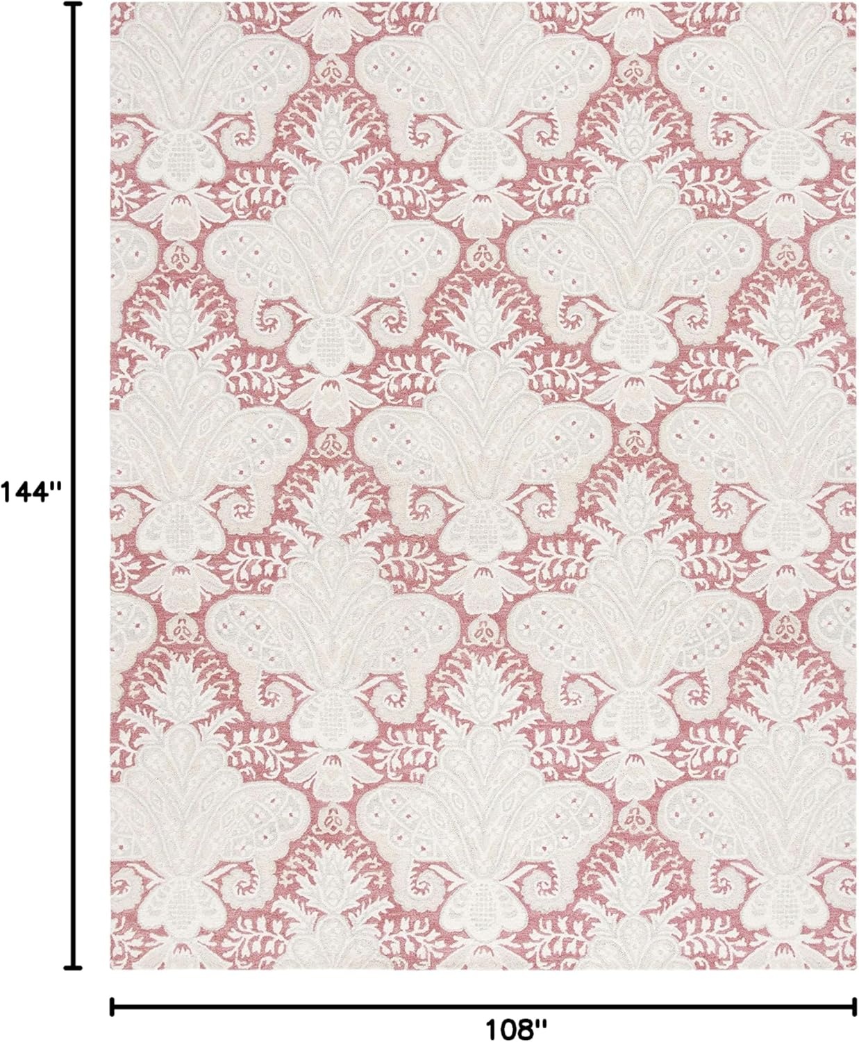 image:imageSAFAVIEH Area Rug 8x10 MicroLoop Collection Large Beige Handmade Wool Ideal for Living Room Bedroom Office Dining Space MLP539BPinkBeige