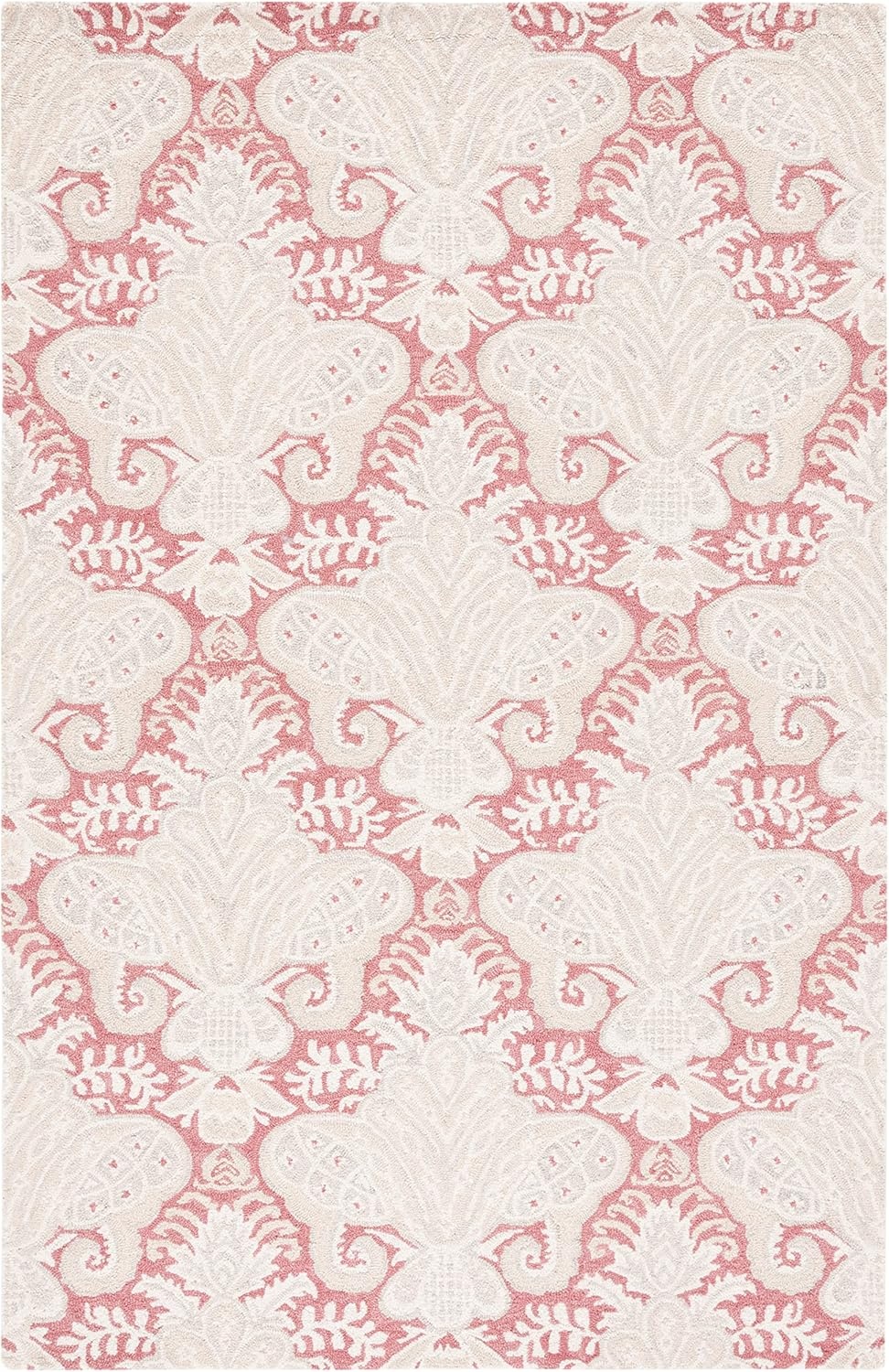 image:imageSAFAVIEH Area Rug 8x10 MicroLoop Collection Large Beige Handmade Wool Ideal for Living Room Bedroom Office Dining Space MLP539BPinkBeige