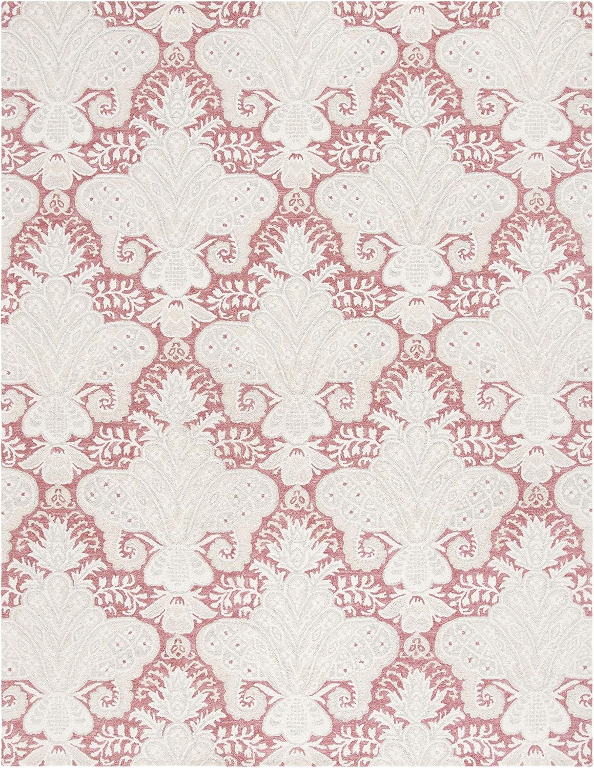image:imageSAFAVIEH Area Rug 8x10 MicroLoop Collection Large Beige Handmade Wool Ideal for Living Room Bedroom Office Dining Space MLP539BPinkBeige