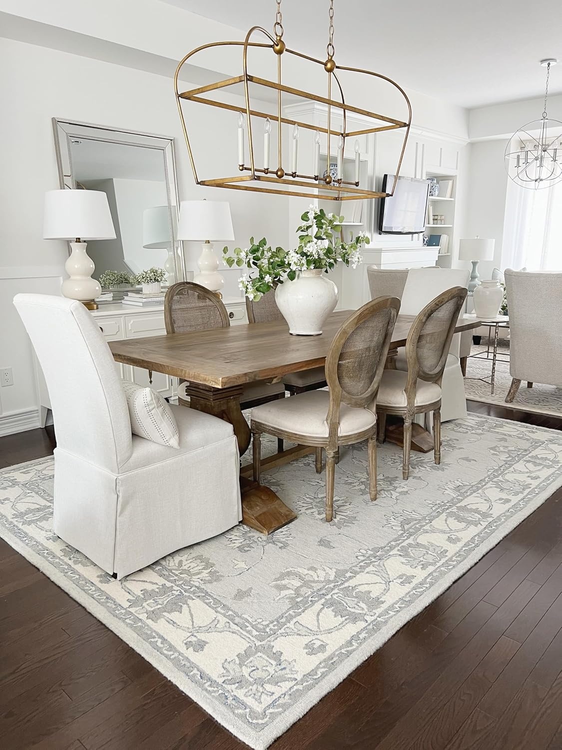 image:imageSAFAVIEH Area Rug 8x10 MicroLoop Collection Large Light Blue amp Ivory Handmade Wool Ideal for Living Room Bedroom Office Dining Space MLP536LLight Blue Ivory