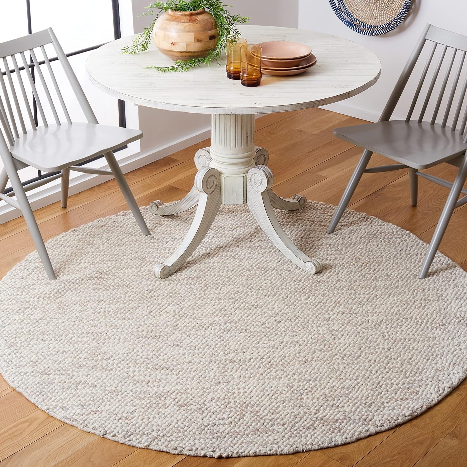 image:imageSAFAVIEH Area Rug 8x10 Natura Collection Large Grey amp Ivory Handmade Wool Ideal for Living Room Bedroom Dining Space NAT182FBeigeIvory