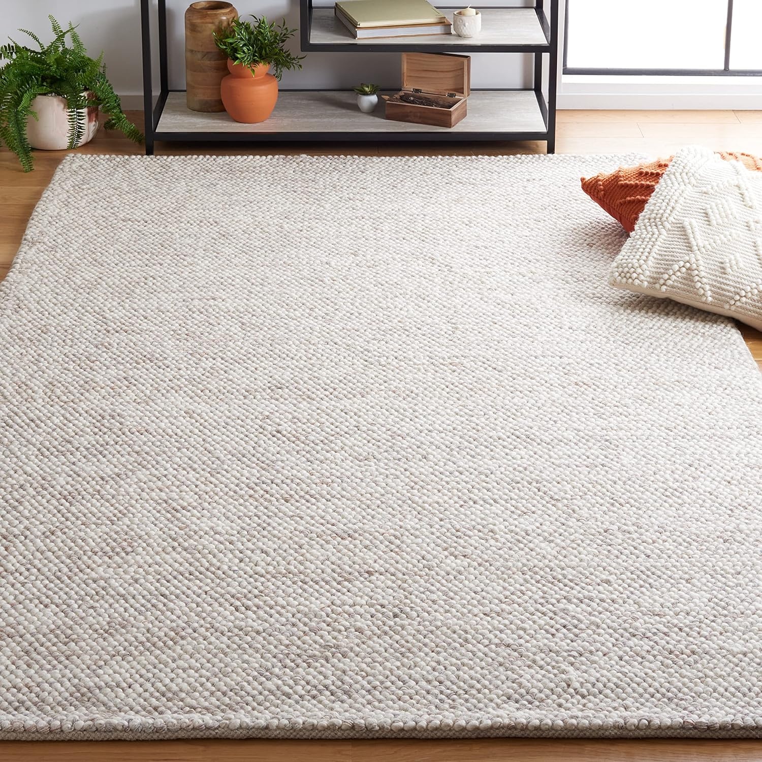 image:imageSAFAVIEH Area Rug 8x10 Natura Collection Large Grey amp Ivory Handmade Wool Ideal for Living Room Bedroom Dining Space NAT182FBeigeIvory