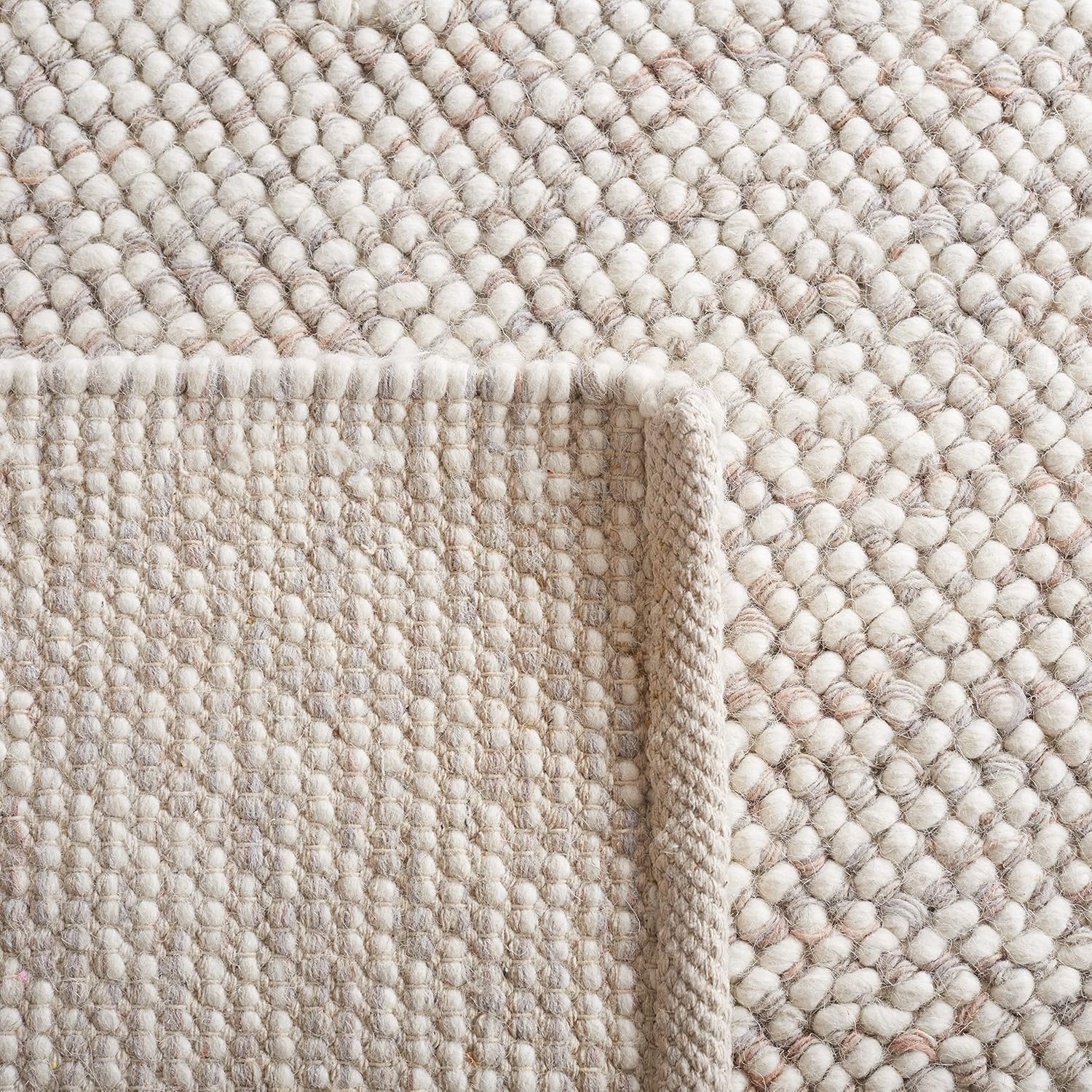 image:imageSAFAVIEH Area Rug 8x10 Natura Collection Large Grey amp Ivory Handmade Wool Ideal for Living Room Bedroom Dining Space NAT182FBeigeIvory
