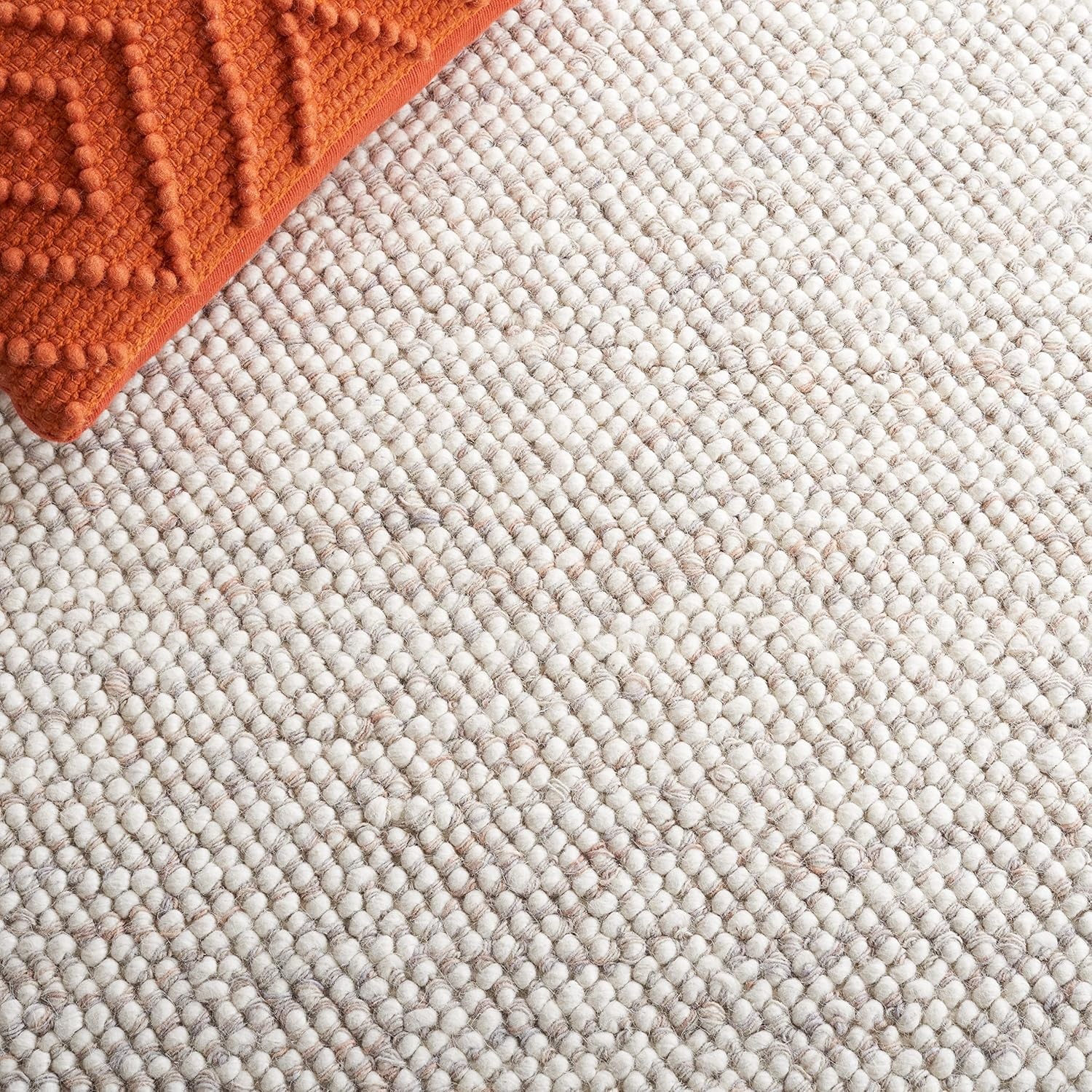 image:imageSAFAVIEH Area Rug 8x10 Natura Collection Large Grey amp Ivory Handmade Wool Ideal for Living Room Bedroom Dining Space NAT182FBeigeIvory