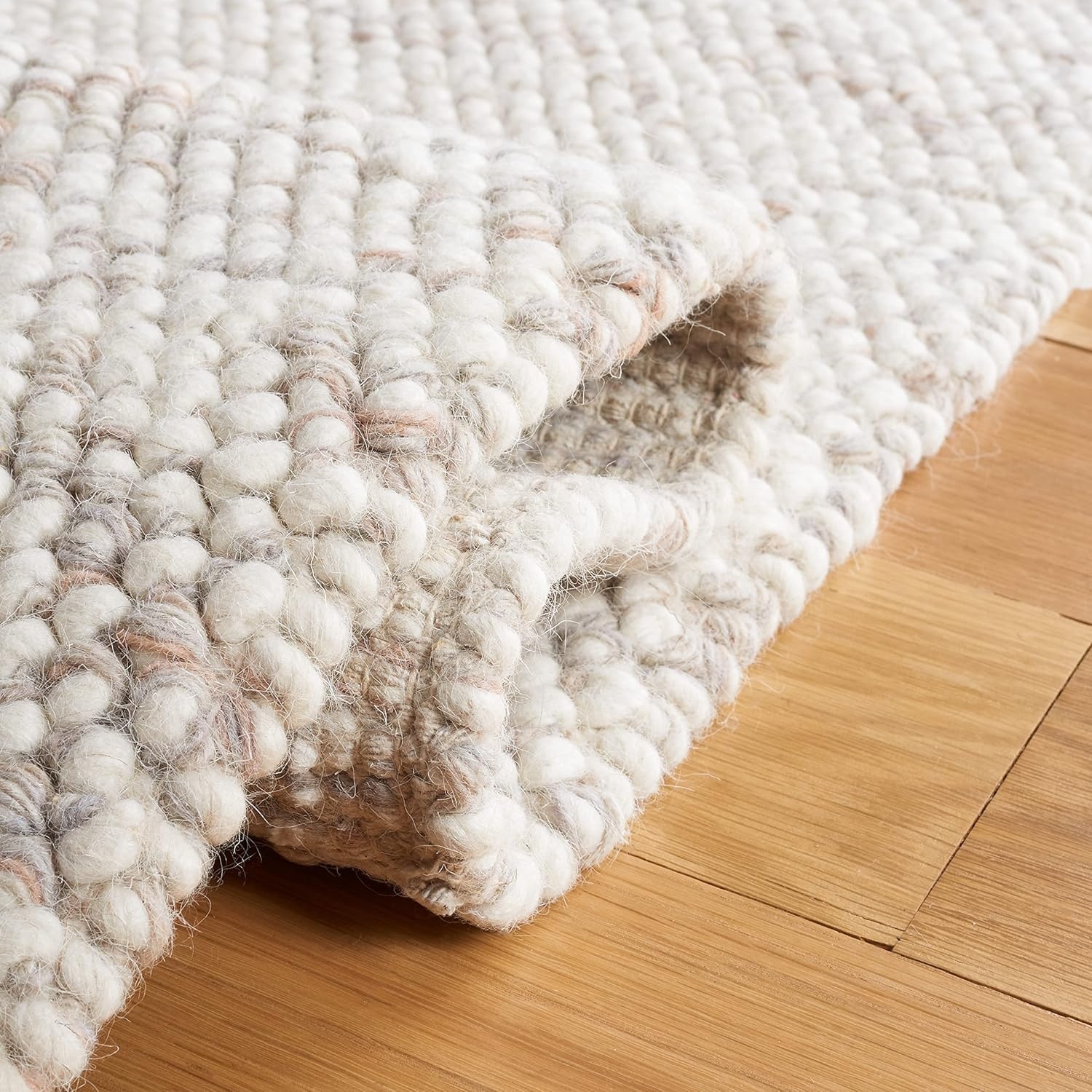 image:imageSAFAVIEH Area Rug 8x10 Natura Collection Large Grey amp Ivory Handmade Wool Ideal for Living Room Bedroom Dining Space NAT182FBeigeIvory