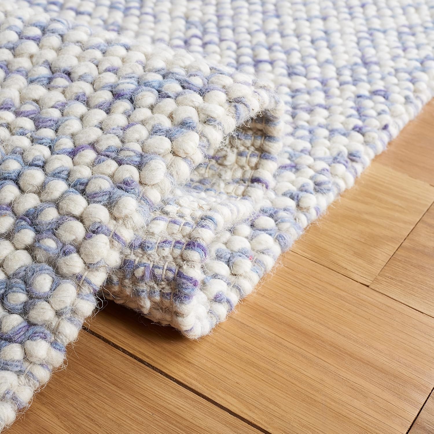 image:imageSAFAVIEH Area Rug 8x10 Natura Collection Large Grey amp Ivory Handmade Wool Ideal for Living Room Bedroom Dining Space NAT182FBlueIvory