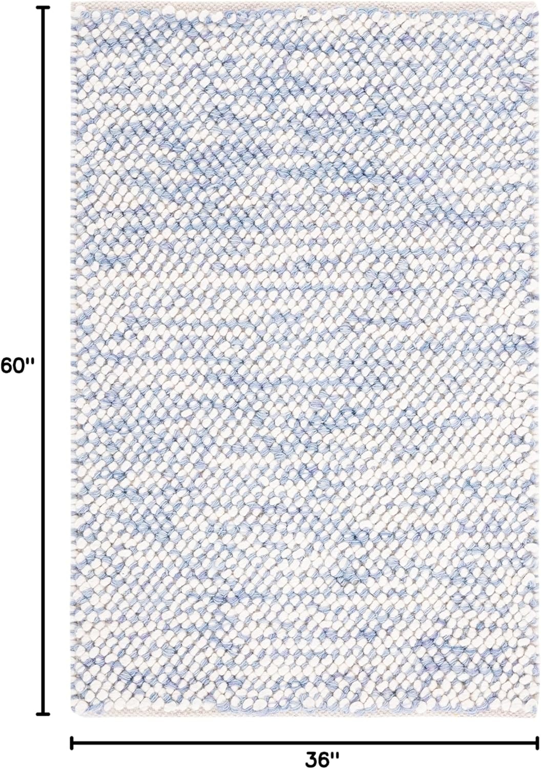 image:imageSAFAVIEH Area Rug 8x10 Natura Collection Large Grey amp Ivory Handmade Wool Ideal for Living Room Bedroom Dining Space NAT182FBlueIvory