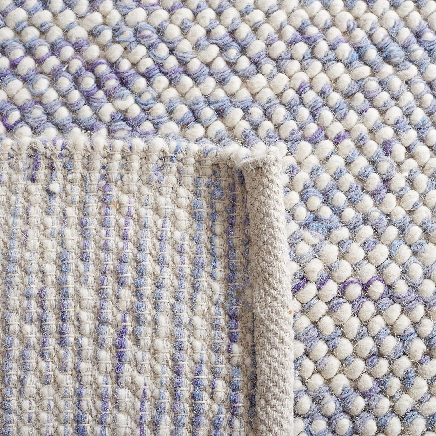 image:imageSAFAVIEH Area Rug 8x10 Natura Collection Large Grey amp Ivory Handmade Wool Ideal for Living Room Bedroom Dining Space NAT182FBlueIvory