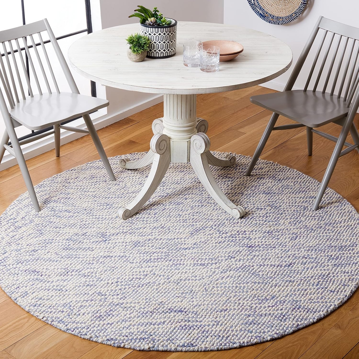 image:imageSAFAVIEH Area Rug 8x10 Natura Collection Large Grey amp Ivory Handmade Wool Ideal for Living Room Bedroom Dining Space NAT182FBlueIvory