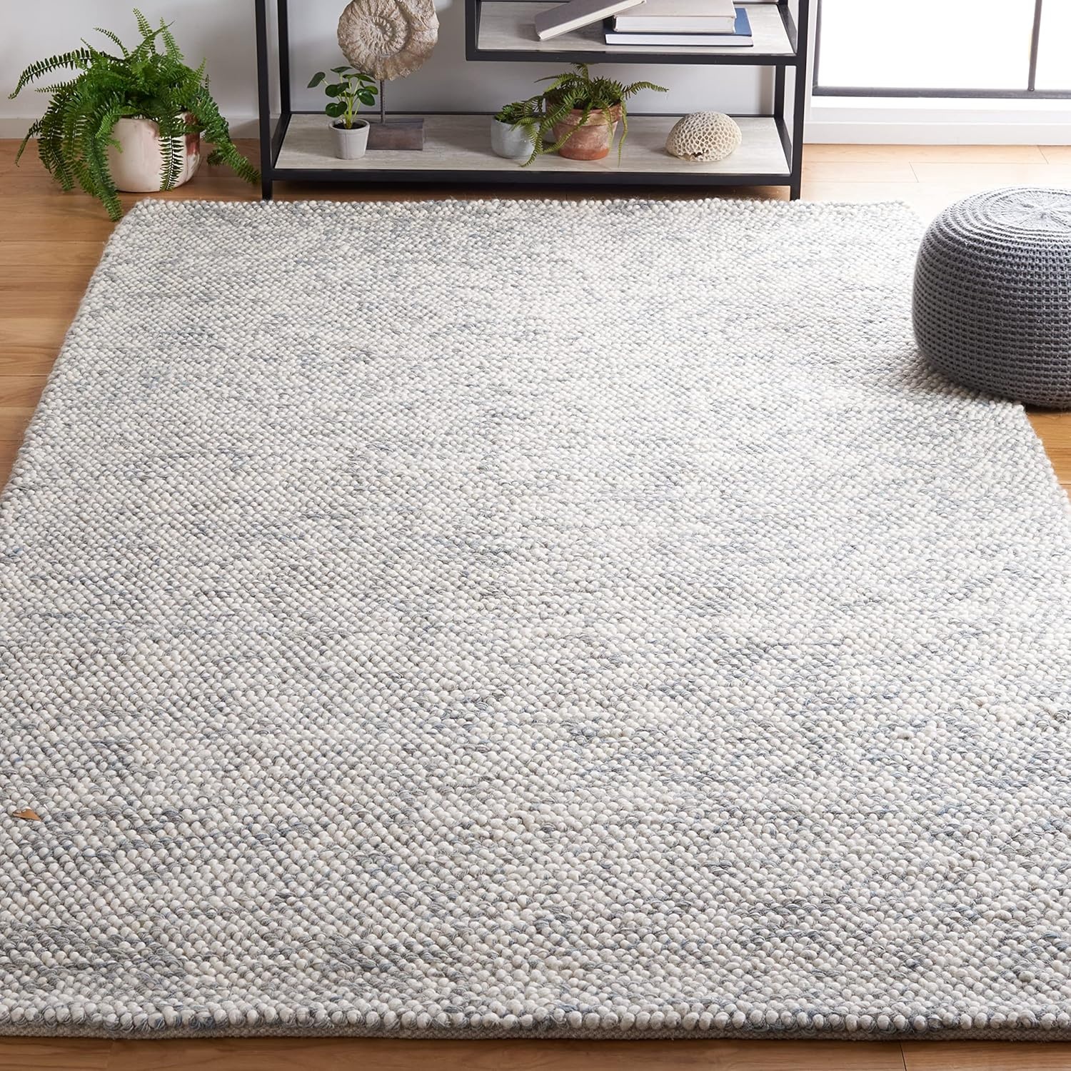 image:imageSAFAVIEH Area Rug 8x10 Natura Collection Large Grey amp Ivory Handmade Wool Ideal for Living Room Bedroom Dining Space NAT182FGreyIvory
