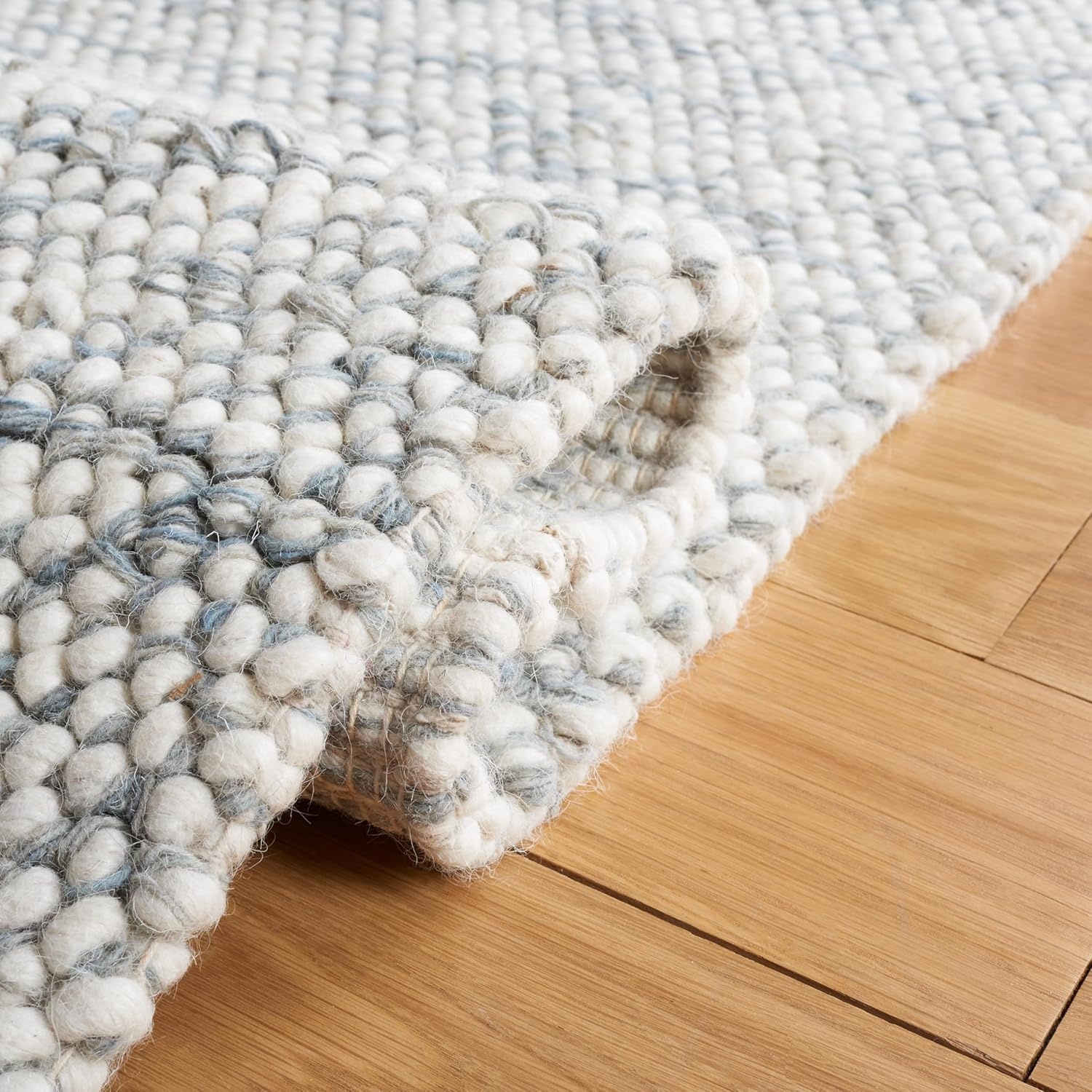 image:imageSAFAVIEH Area Rug 8x10 Natura Collection Large Grey amp Ivory Handmade Wool Ideal for Living Room Bedroom Dining Space NAT182FGreyIvory