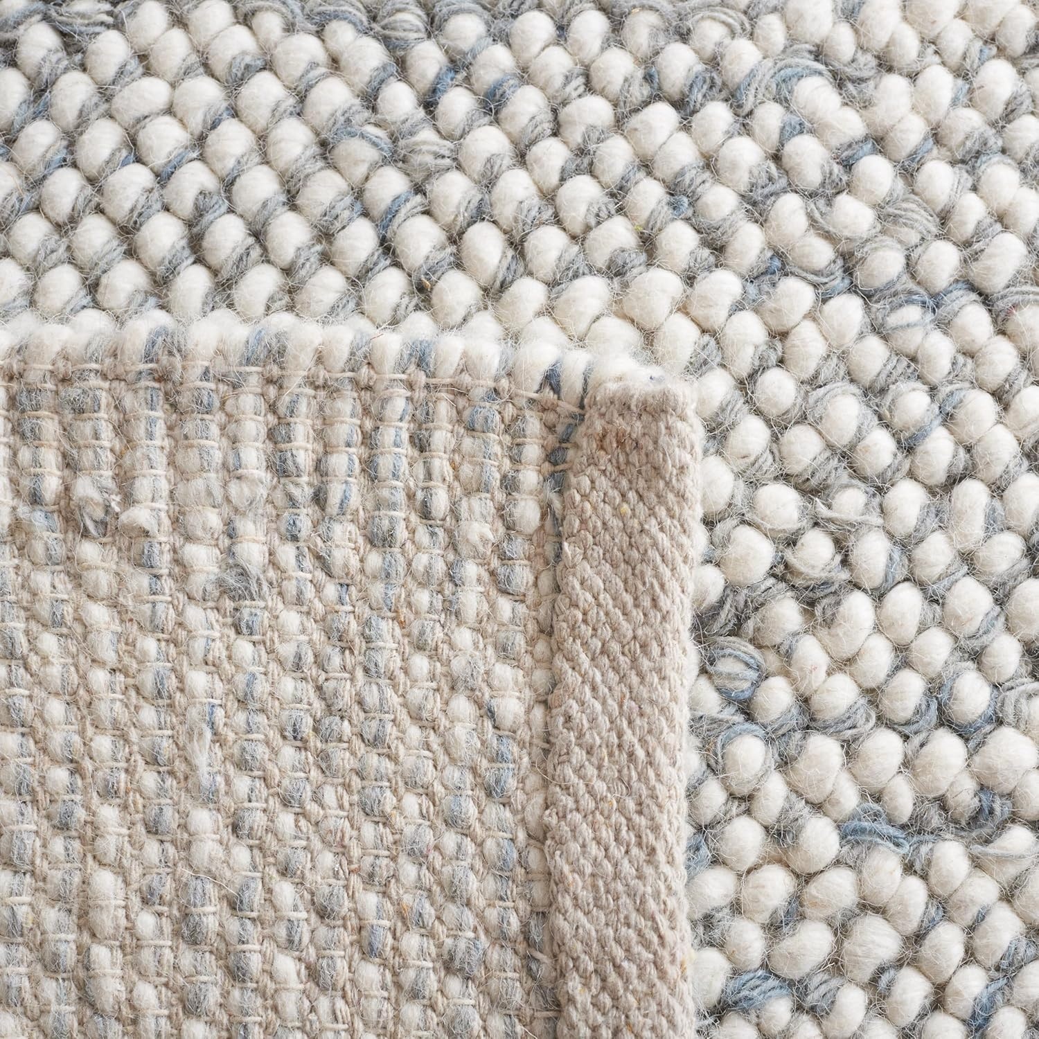 image:imageSAFAVIEH Area Rug 8x10 Natura Collection Large Grey amp Ivory Handmade Wool Ideal for Living Room Bedroom Dining Space NAT182FGreyIvory