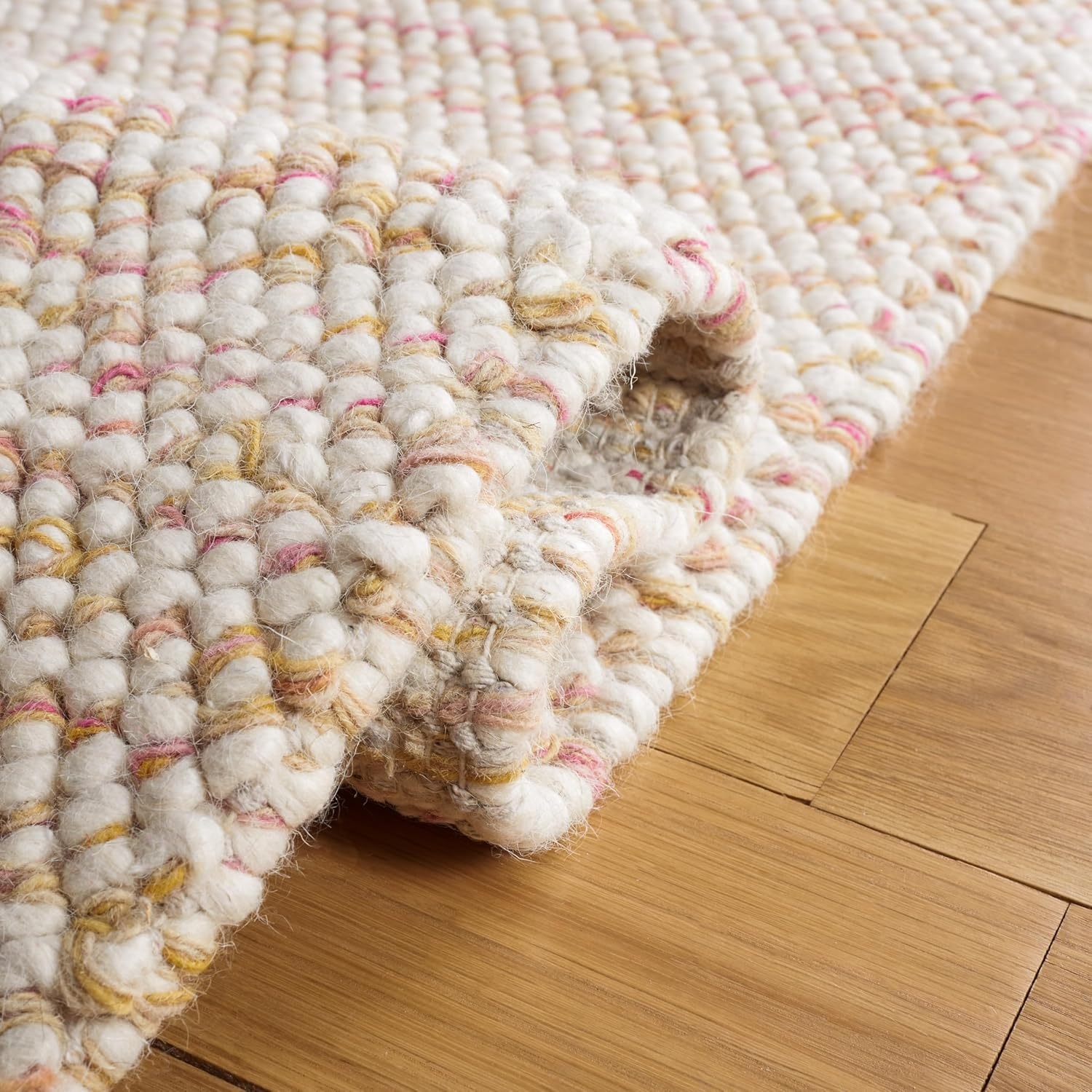 image:imageSAFAVIEH Area Rug 8x10 Natura Collection Large Grey amp Ivory Handmade Wool Ideal for Living Room Bedroom Dining Space NAT182FRedIvory
