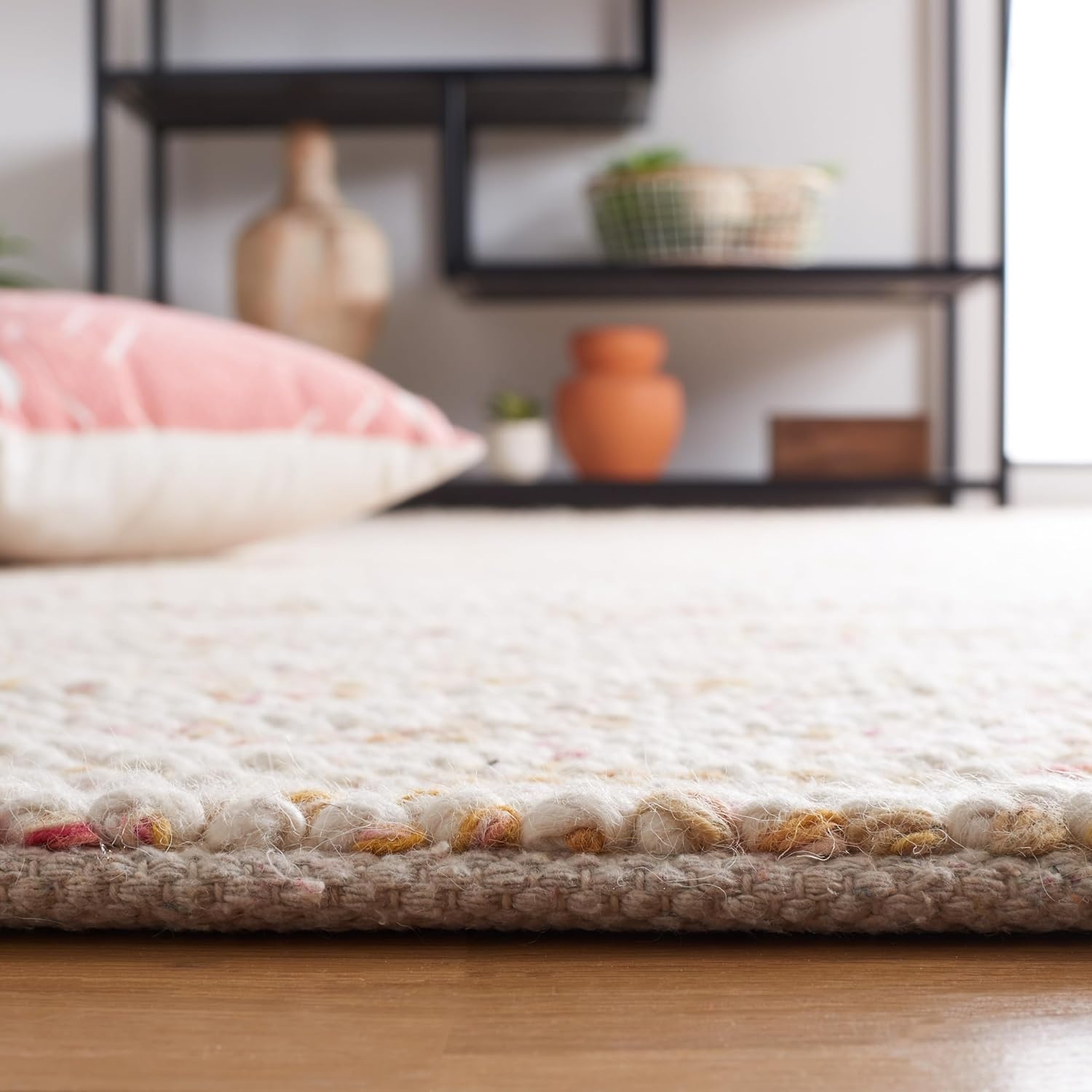 image:imageSAFAVIEH Area Rug 8x10 Natura Collection Large Grey amp Ivory Handmade Wool Ideal for Living Room Bedroom Dining Space NAT182FRedIvory