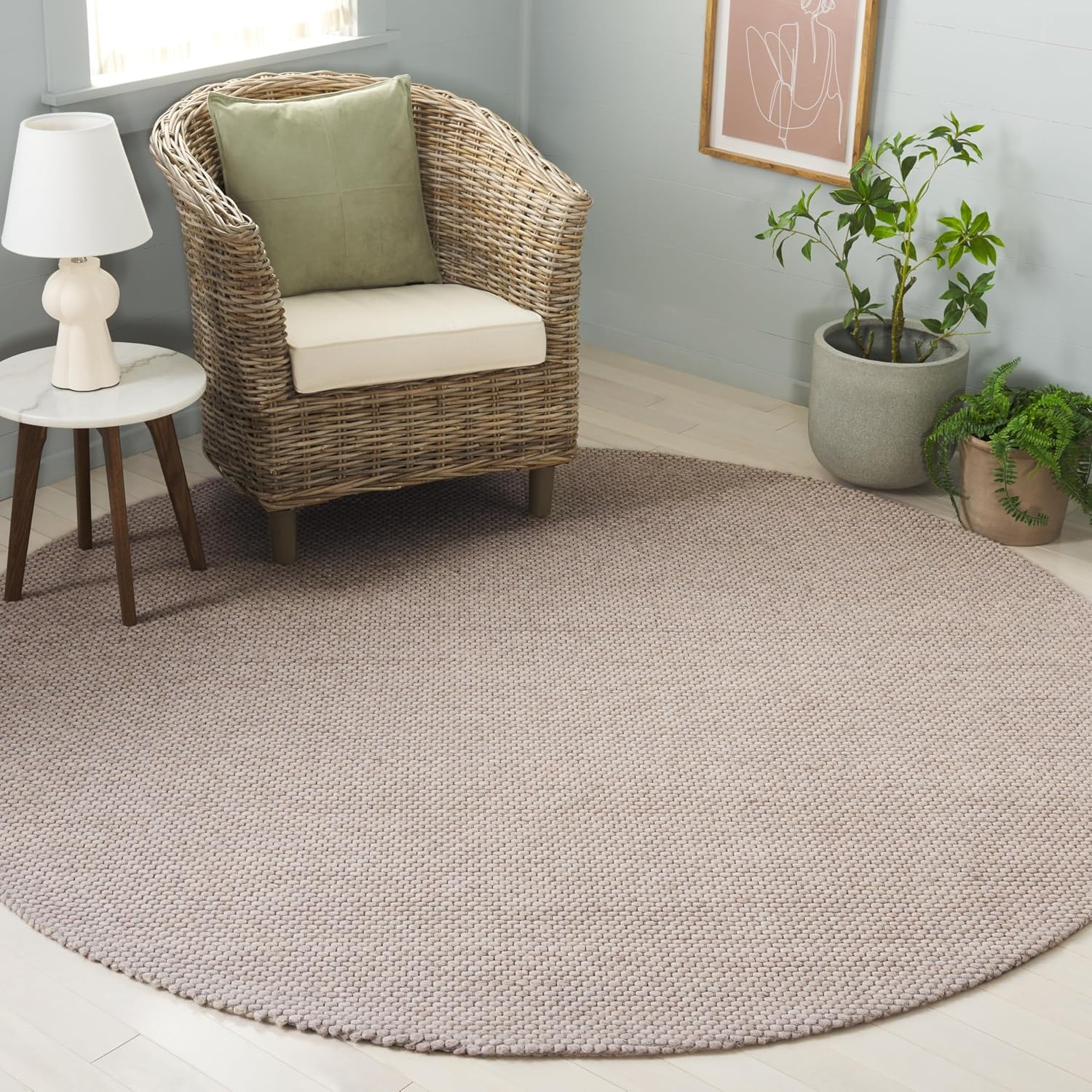 image:imageSAFAVIEH Area Rug 8x10 Natura Collection Large Ivory Handmade Wool Ideal for Living Room Bedroom Dining Space NAT801ABeige