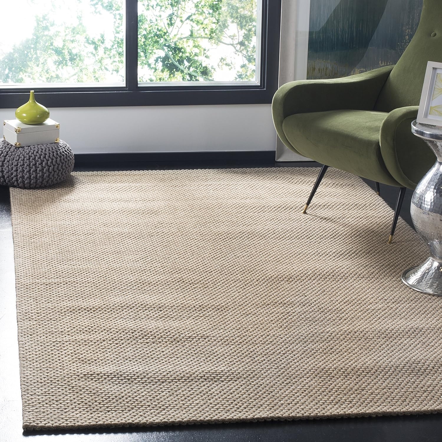 image:imageSAFAVIEH Area Rug 8x10 Natura Collection Large Ivory Handmade Wool Ideal for Living Room Bedroom Dining Space NAT801ABeige