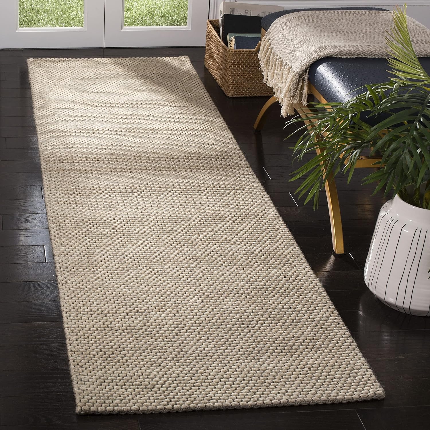 image:imageSAFAVIEH Area Rug 8x10 Natura Collection Large Ivory Handmade Wool Ideal for Living Room Bedroom Dining Space NAT801ABeige