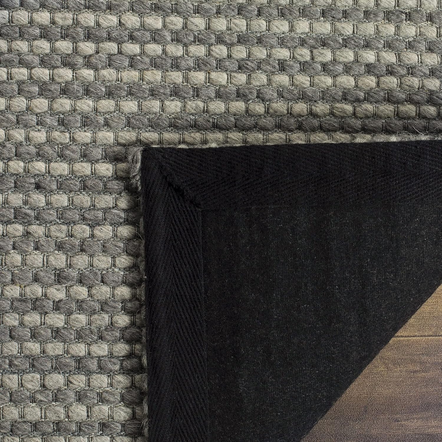 image:imageSAFAVIEH Area Rug 8x10 Natura Collection Large Ivory Handmade Wool Ideal for Living Room Bedroom Dining Space NAT801ADark Grey