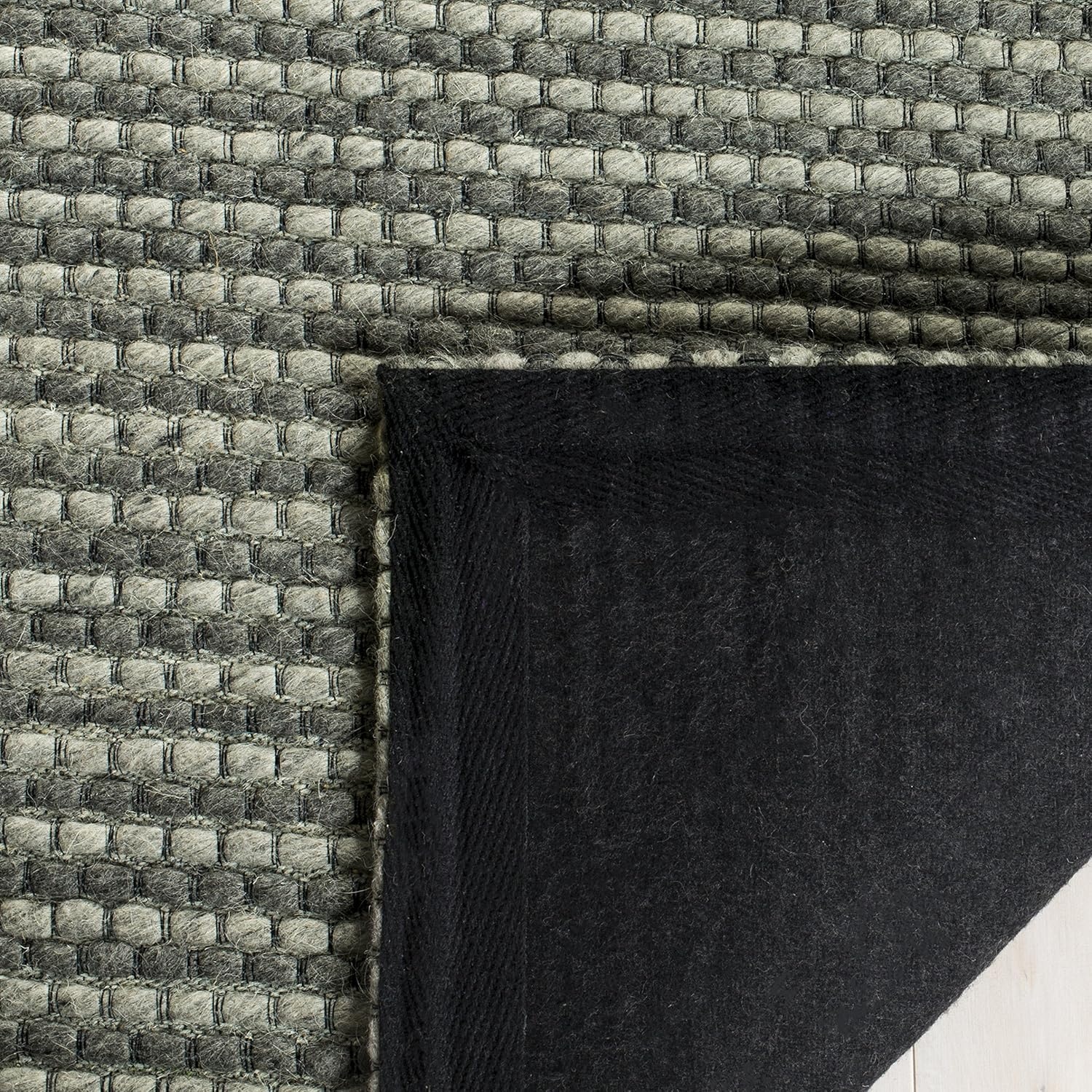 image:imageSAFAVIEH Area Rug 8x10 Natura Collection Large Ivory Handmade Wool Ideal for Living Room Bedroom Dining Space NAT801ADark Grey