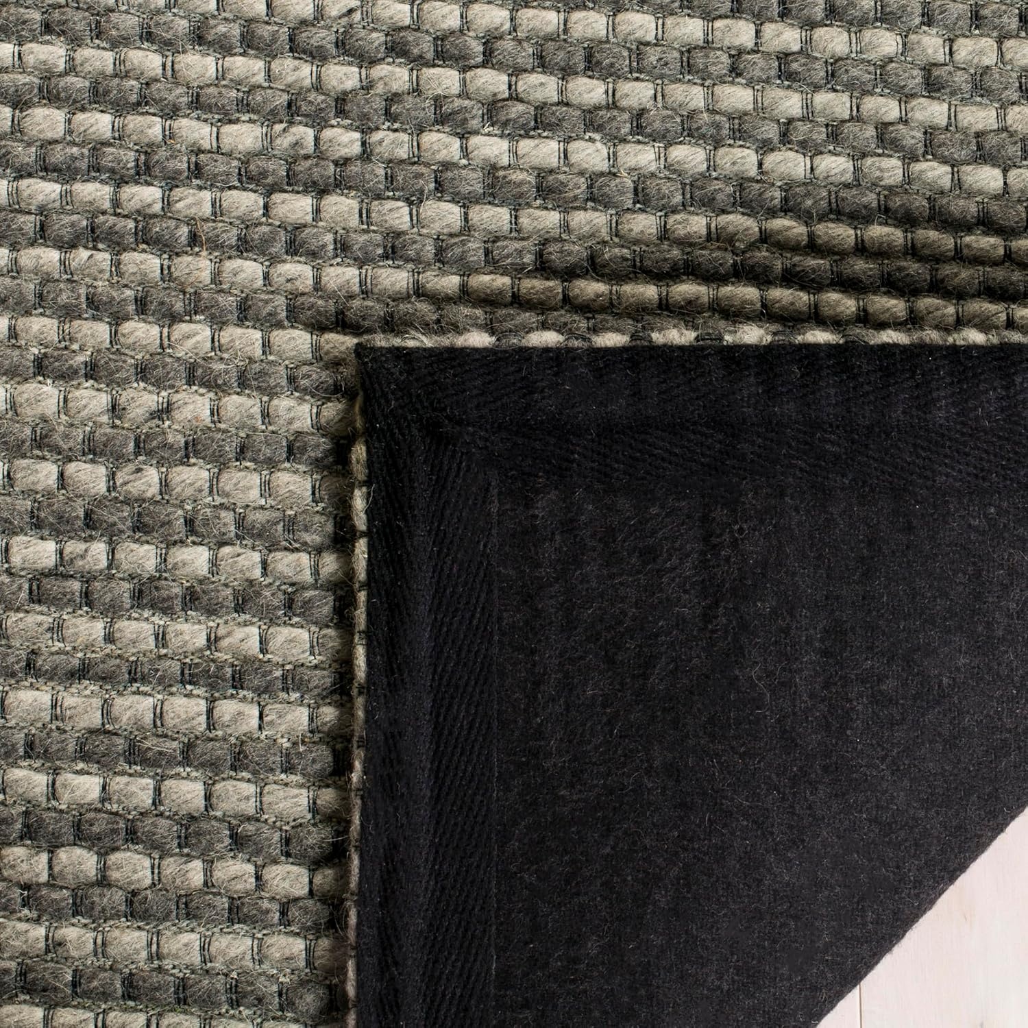 image:imageSAFAVIEH Area Rug 8x10 Natura Collection Large Ivory Handmade Wool Ideal for Living Room Bedroom Dining Space NAT801ADark Grey