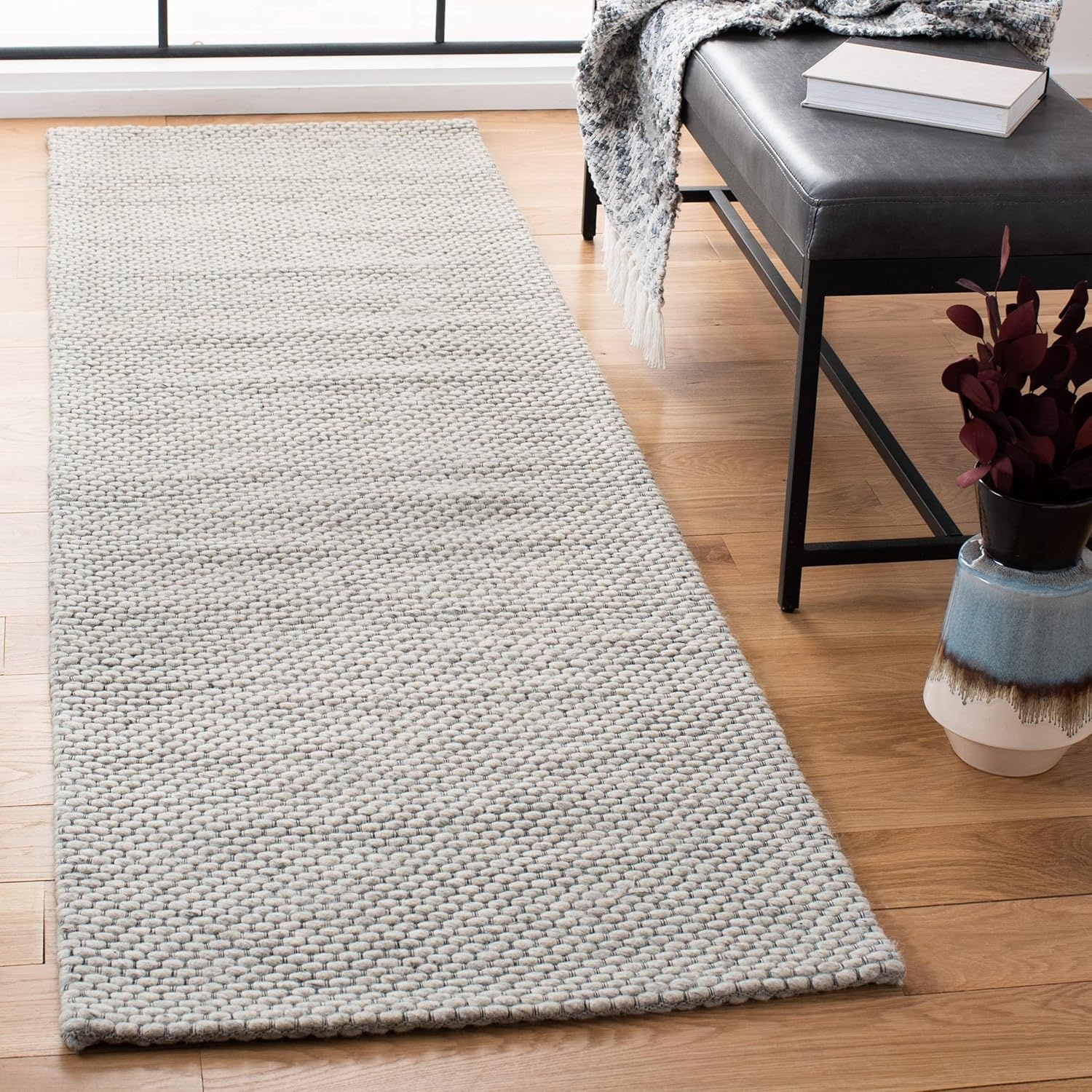 image:imageSAFAVIEH Area Rug 8x10 Natura Collection Large Ivory Handmade Wool Ideal for Living Room Bedroom Dining Space NAT801AGrey