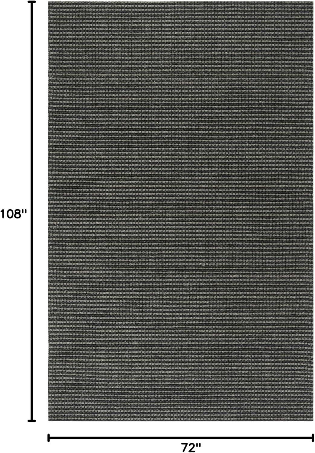 image:imageSAFAVIEH Area Rug 8x10 Natura Collection Large Ivory Handmade Wool Ideal for Living Room Bedroom Dining Space NAT801AGreyBlack