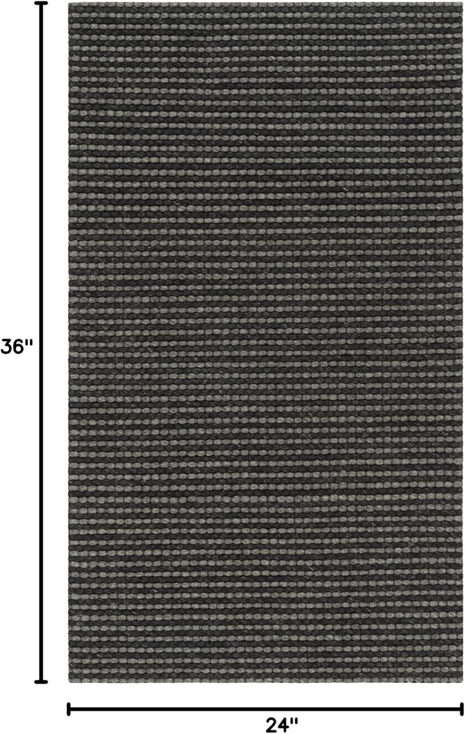 image:imageSAFAVIEH Area Rug 8x10 Natura Collection Large Ivory Handmade Wool Ideal for Living Room Bedroom Dining Space NAT801AGreyBlack