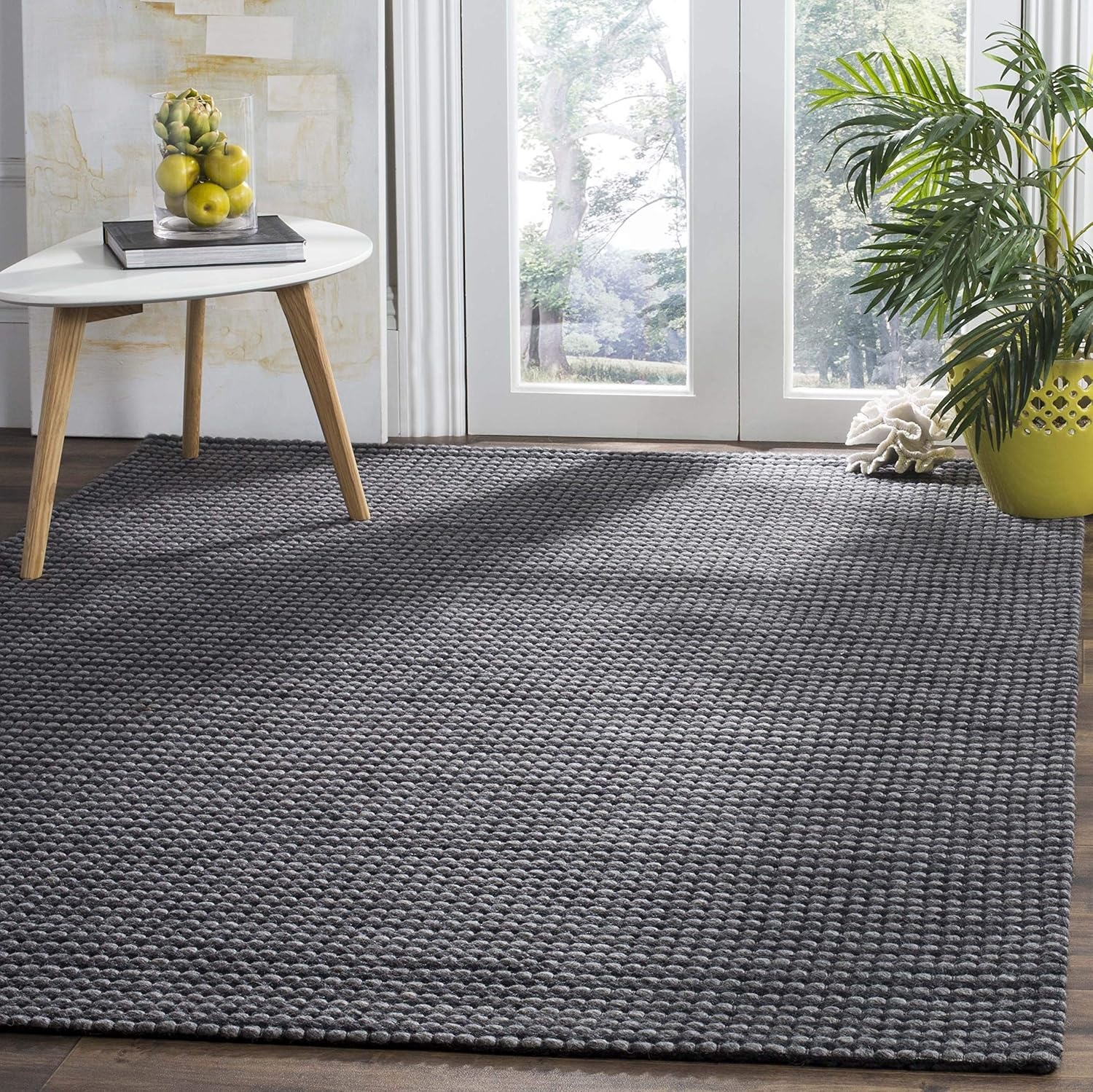 image:imageSAFAVIEH Area Rug 8x10 Natura Collection Large Ivory Handmade Wool Ideal for Living Room Bedroom Dining Space NAT801AGreyBlack